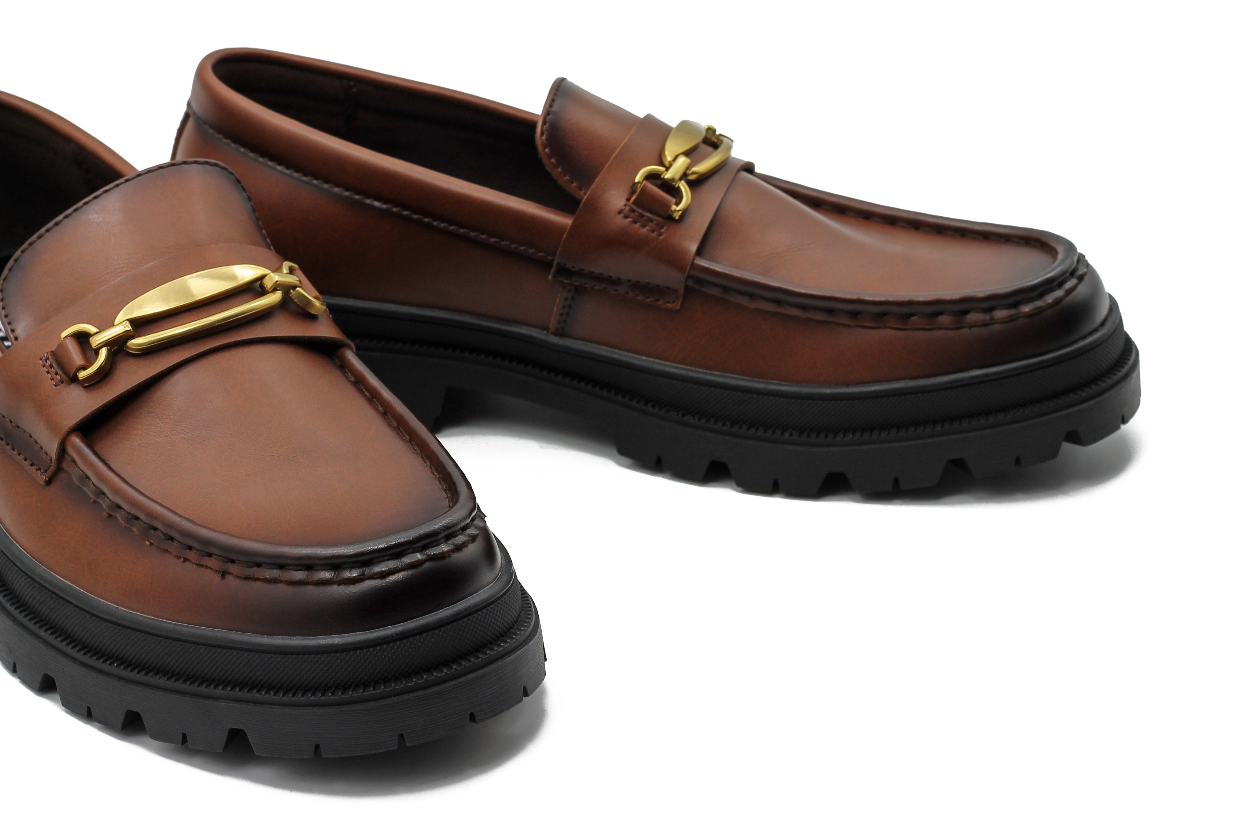 BROWN SNAFFLE BIT LOAFERS