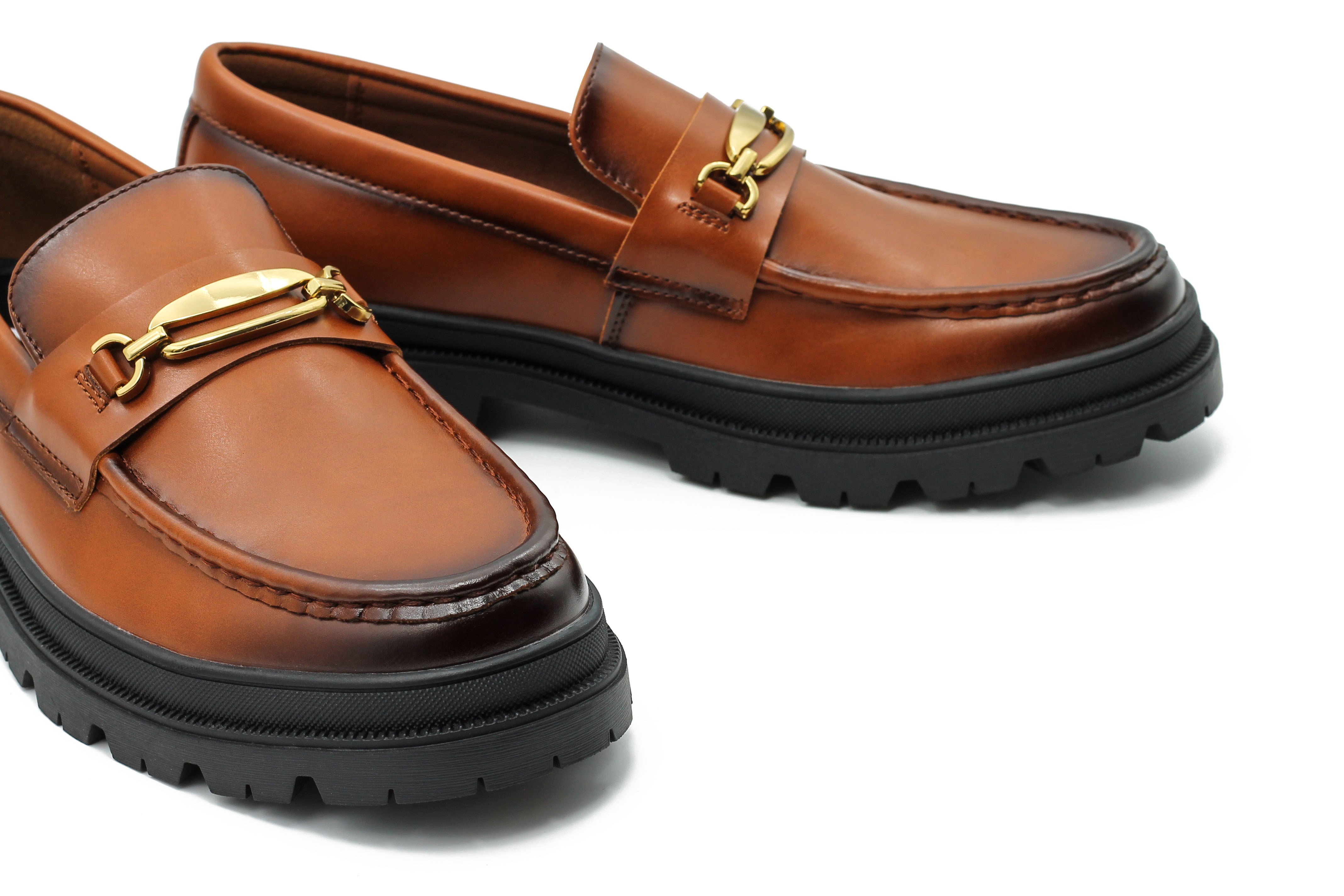 TAN SNAFFLE BIT LOAFERS