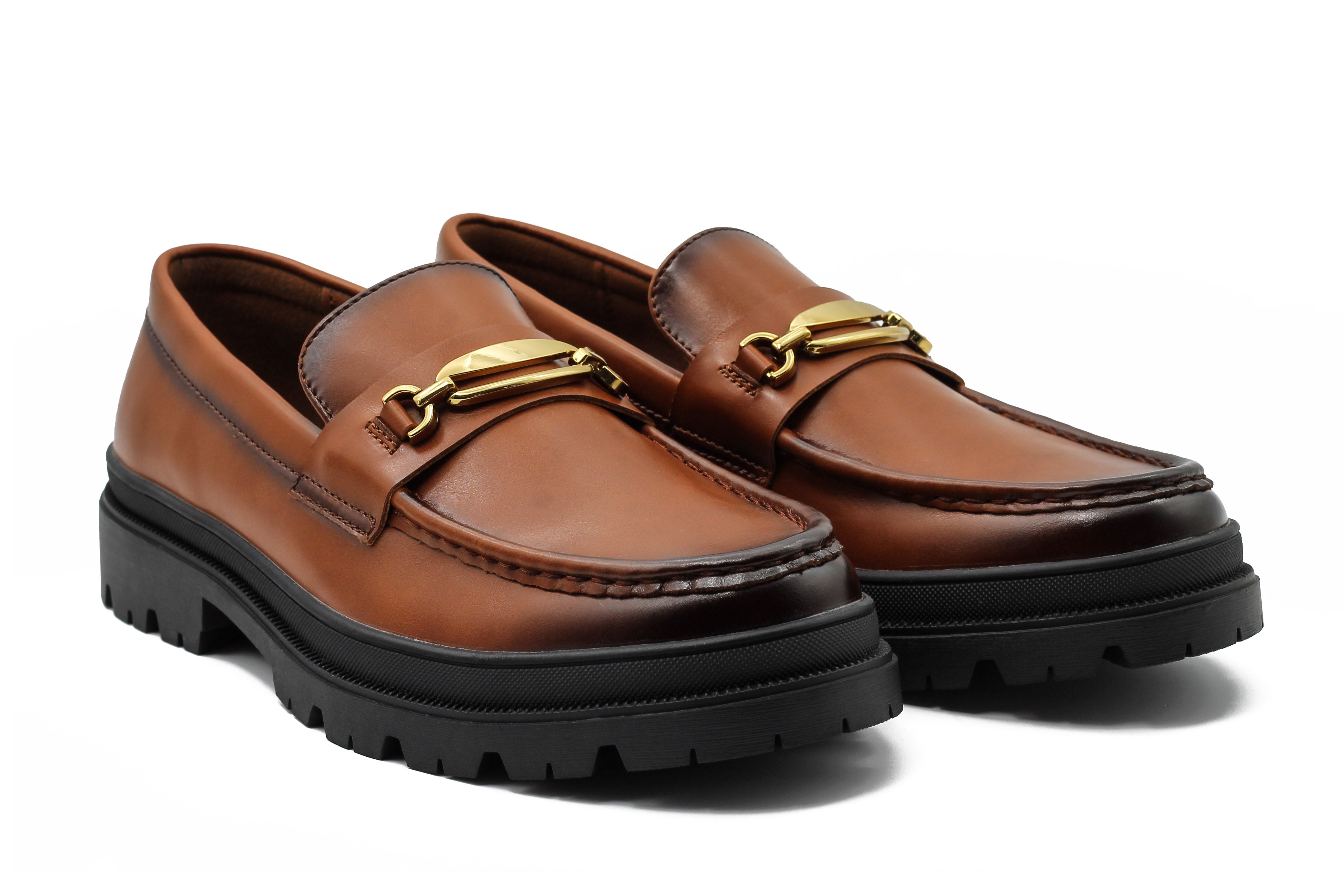 TAN SNAFFLE BIT LOAFERS
