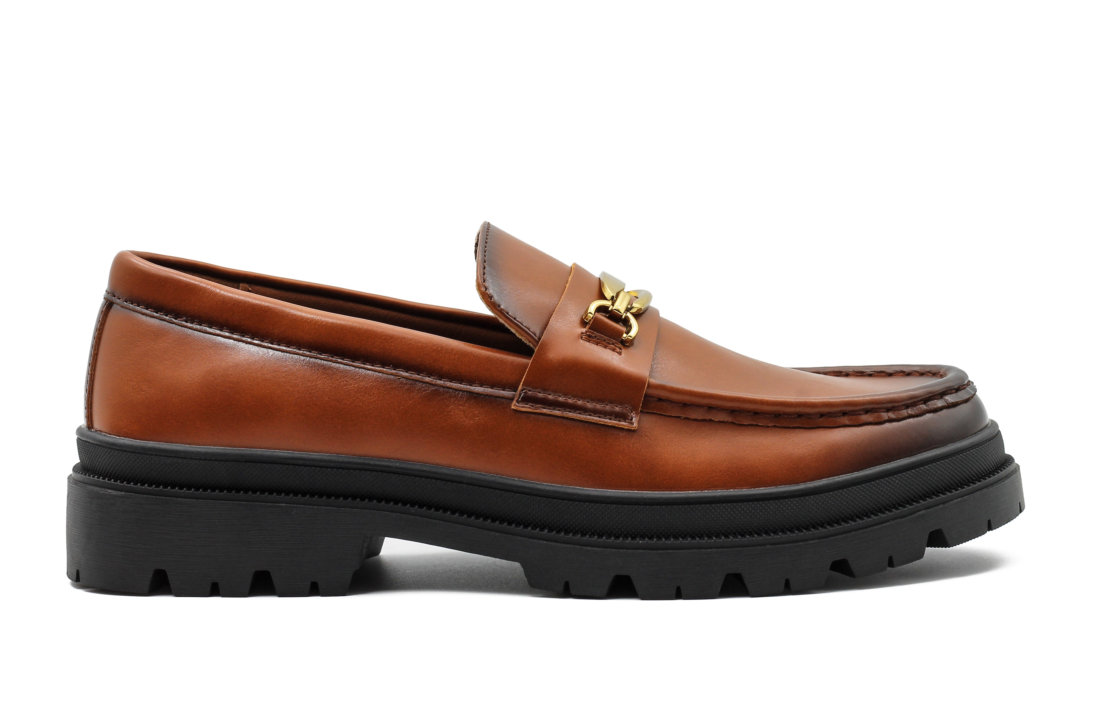 TAN SNAFFLE BIT LOAFERS