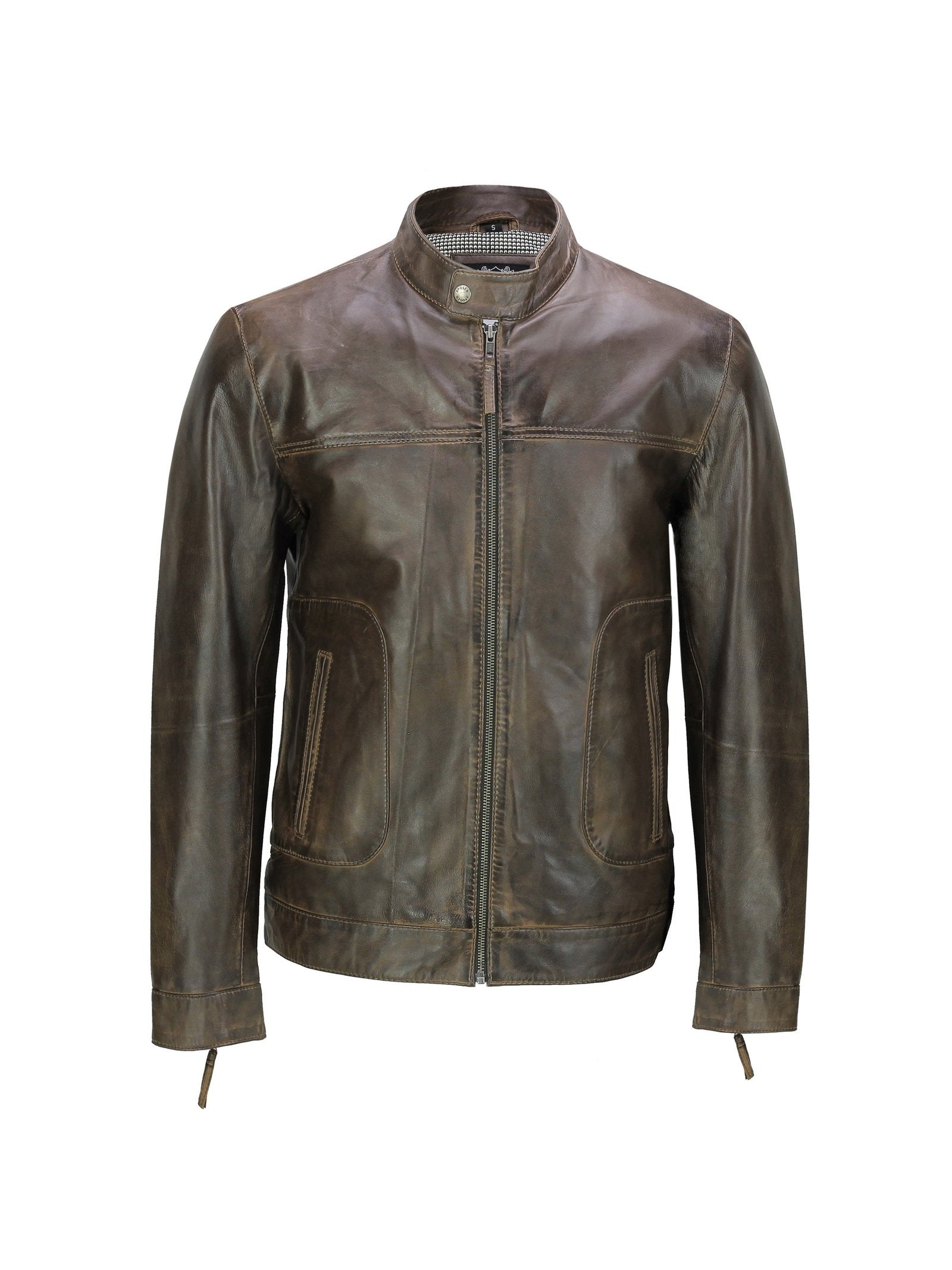 Men's Leather Brown Biker Jacket