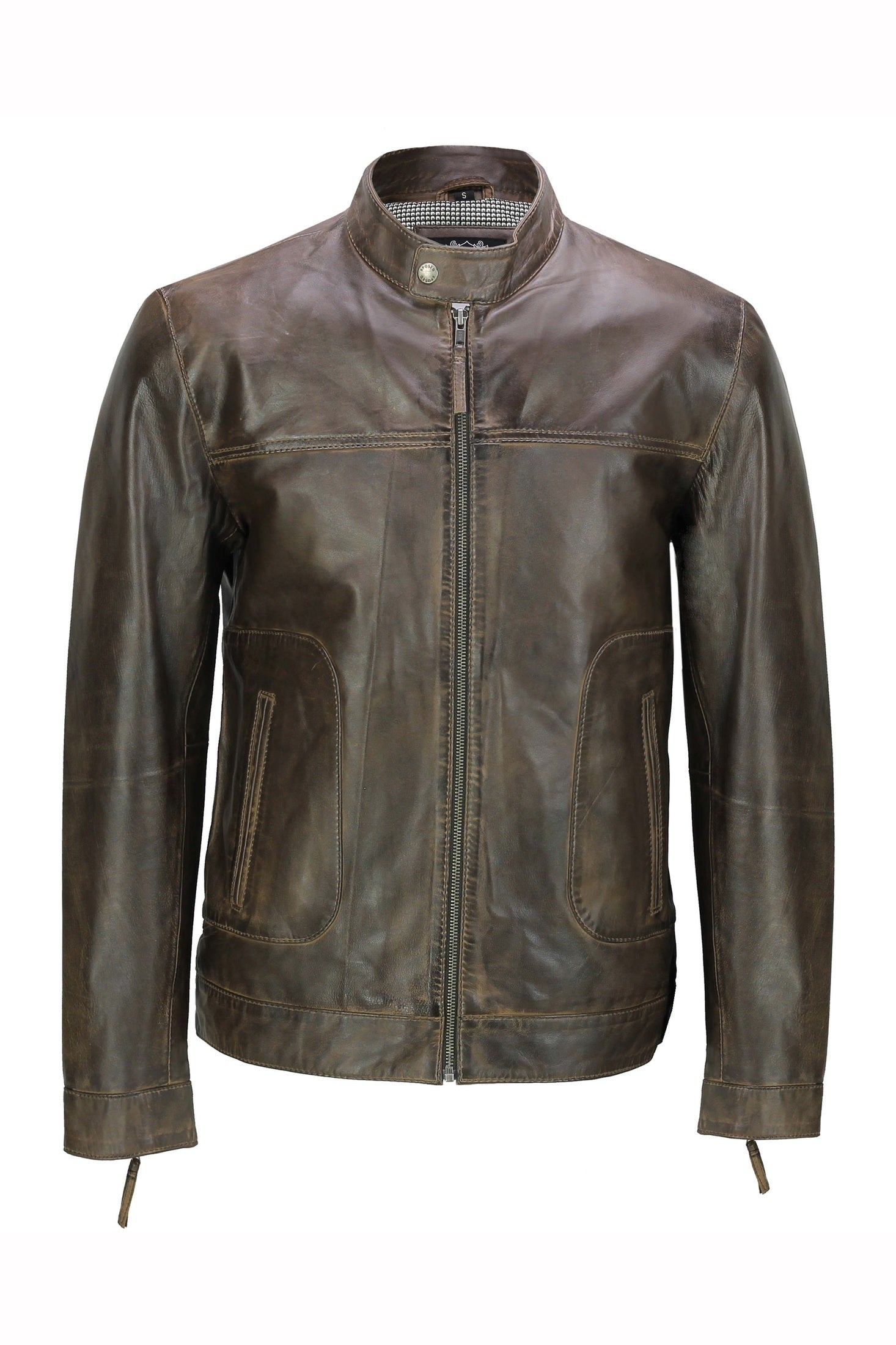 Men's Leather Brown Biker Jacket