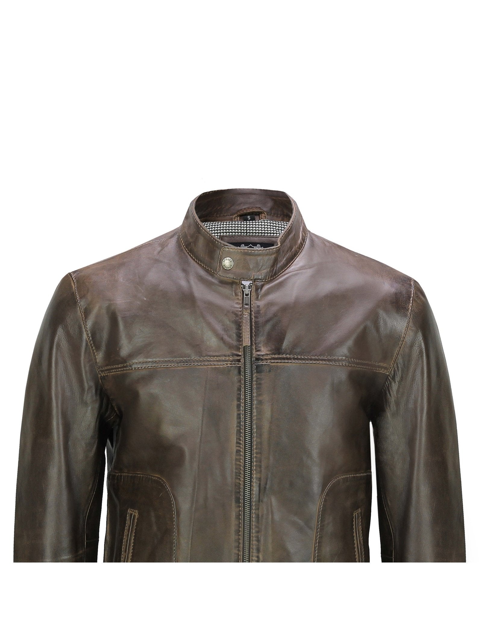 Men's Leather Brown Biker Jacket