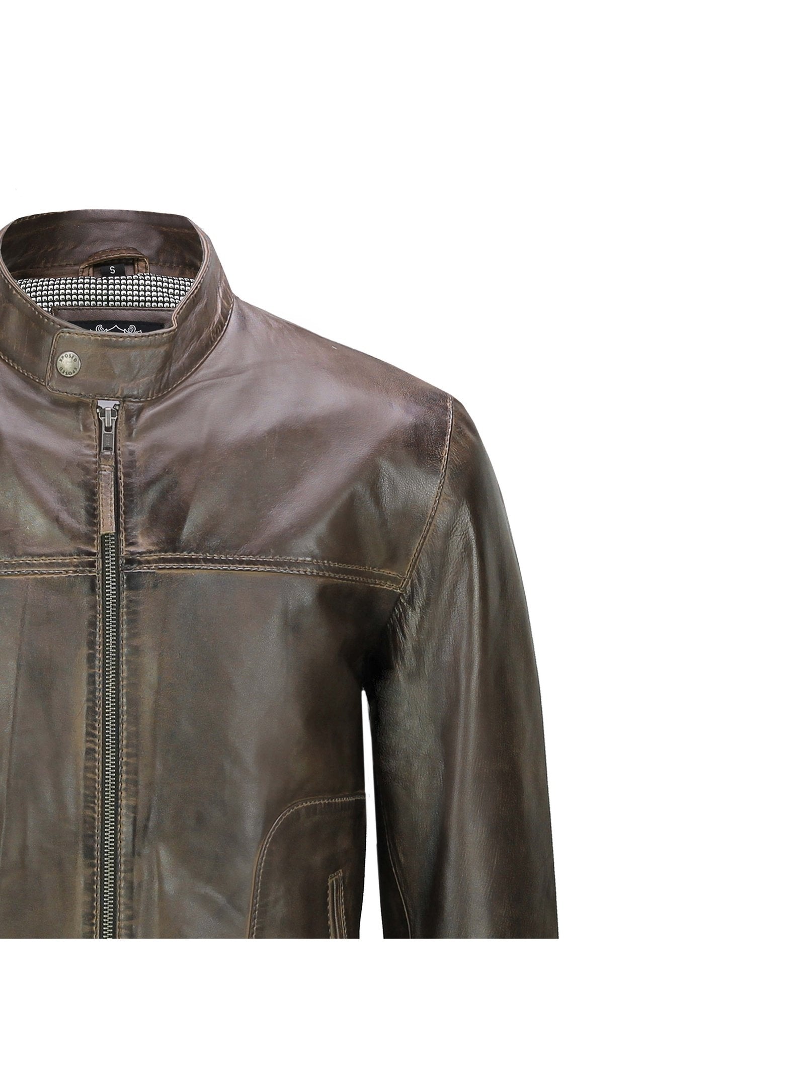 Men's Leather Brown Biker Jacket