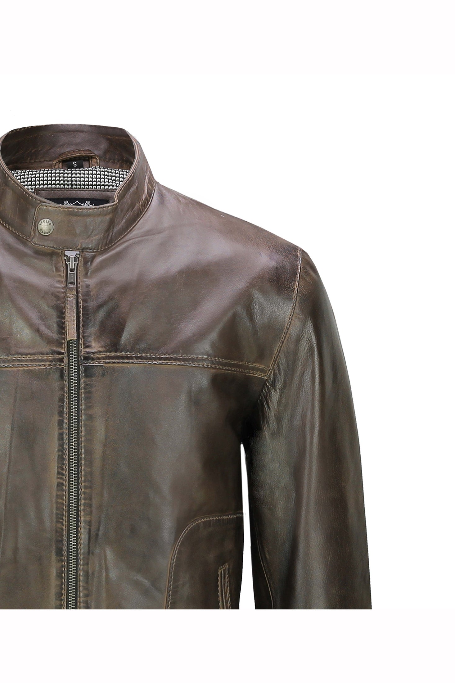 Men's Leather Brown Biker Jacket