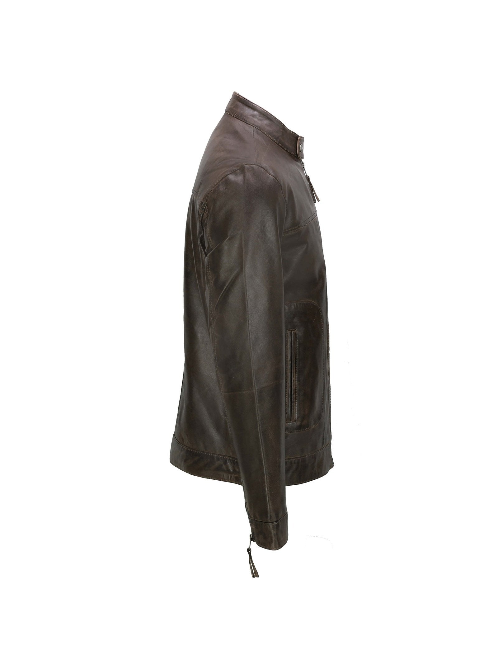 Men's Leather Brown Biker Jacket