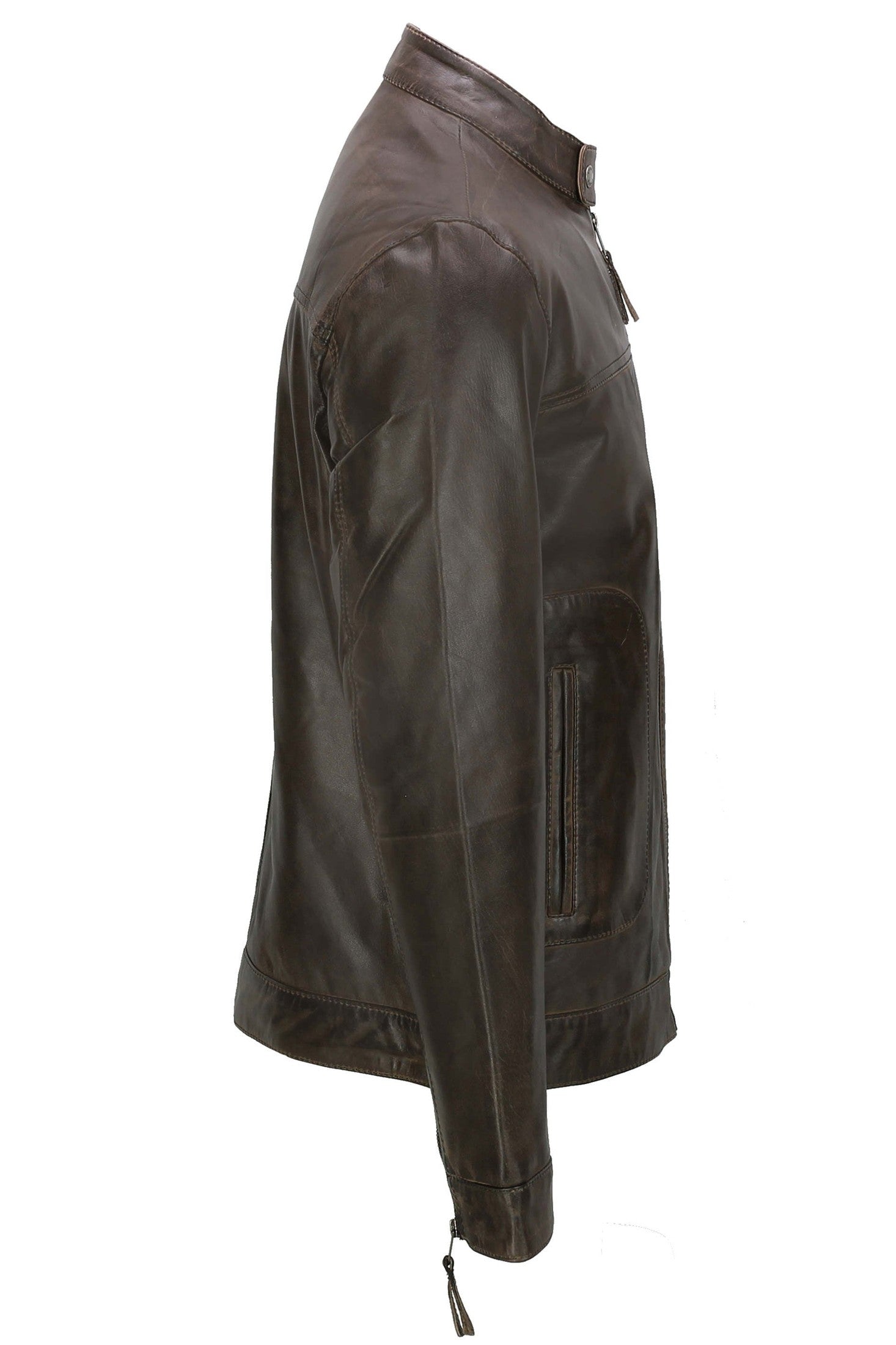 Men's Leather Brown Biker Jacket