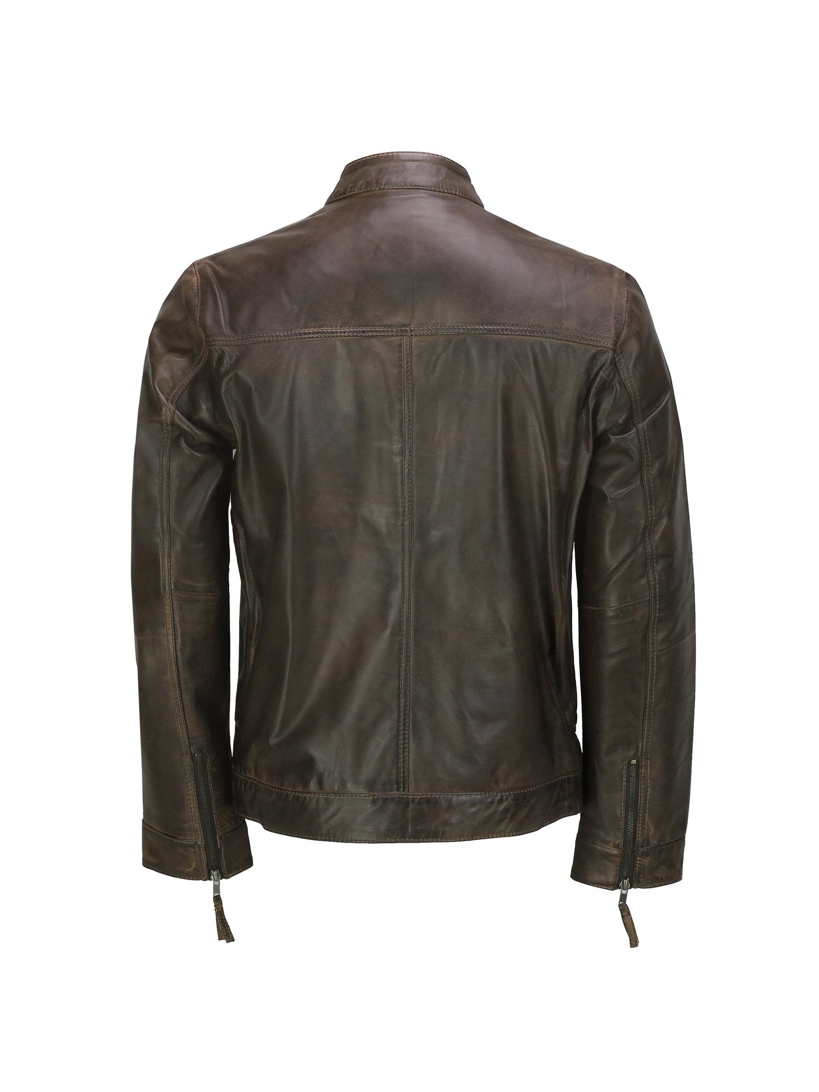 Men's Leather Brown Biker Jacket