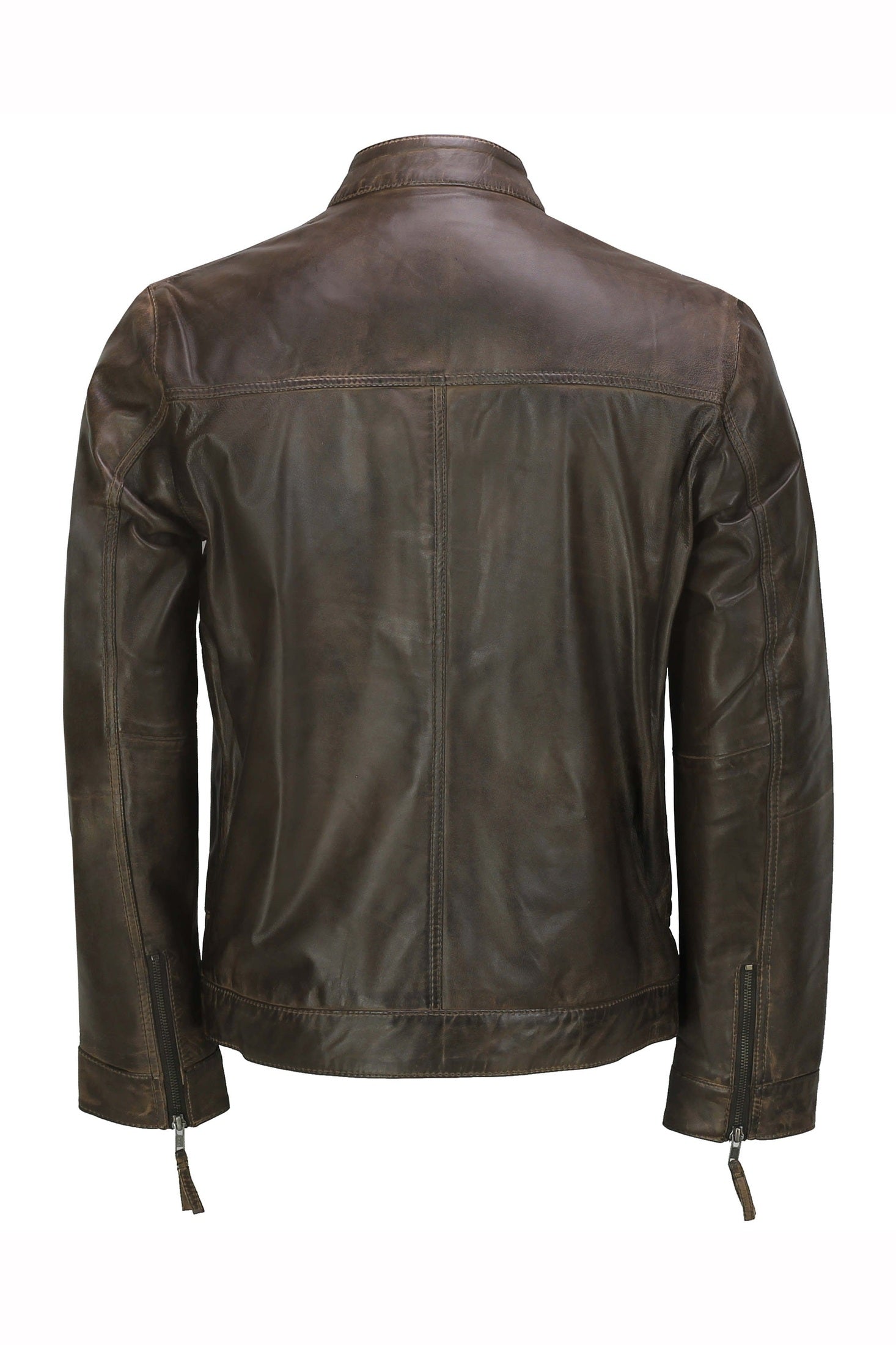 Men's Leather Brown Biker Jacket