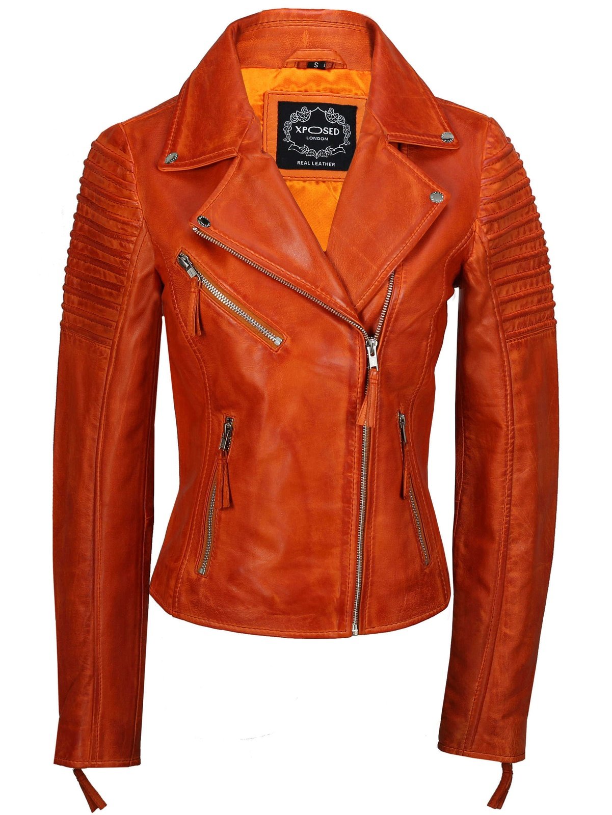 Ladies Retro Biker Orange