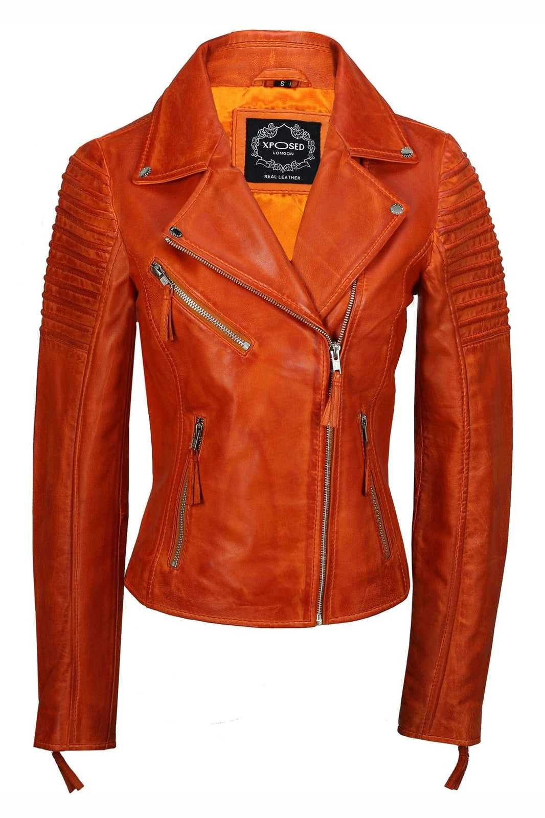Ladies Retro Biker Orange