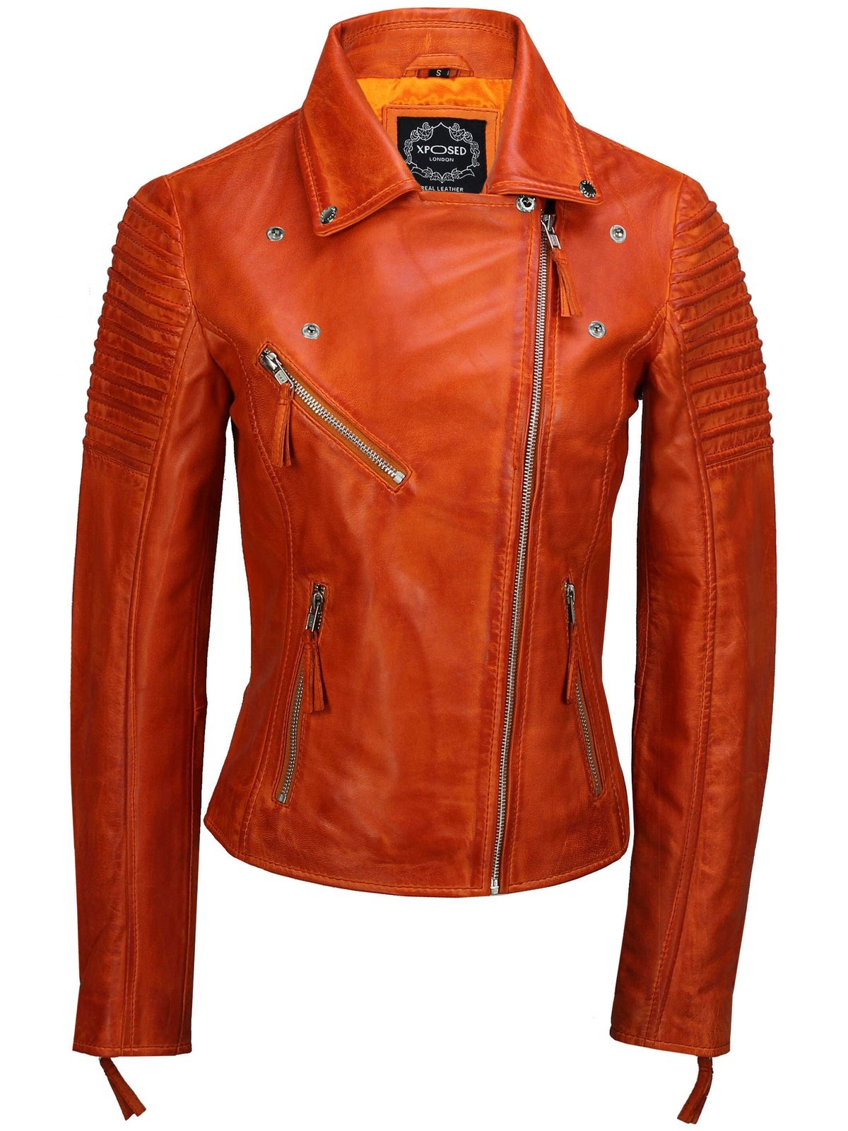 Ladies Retro Biker Orange