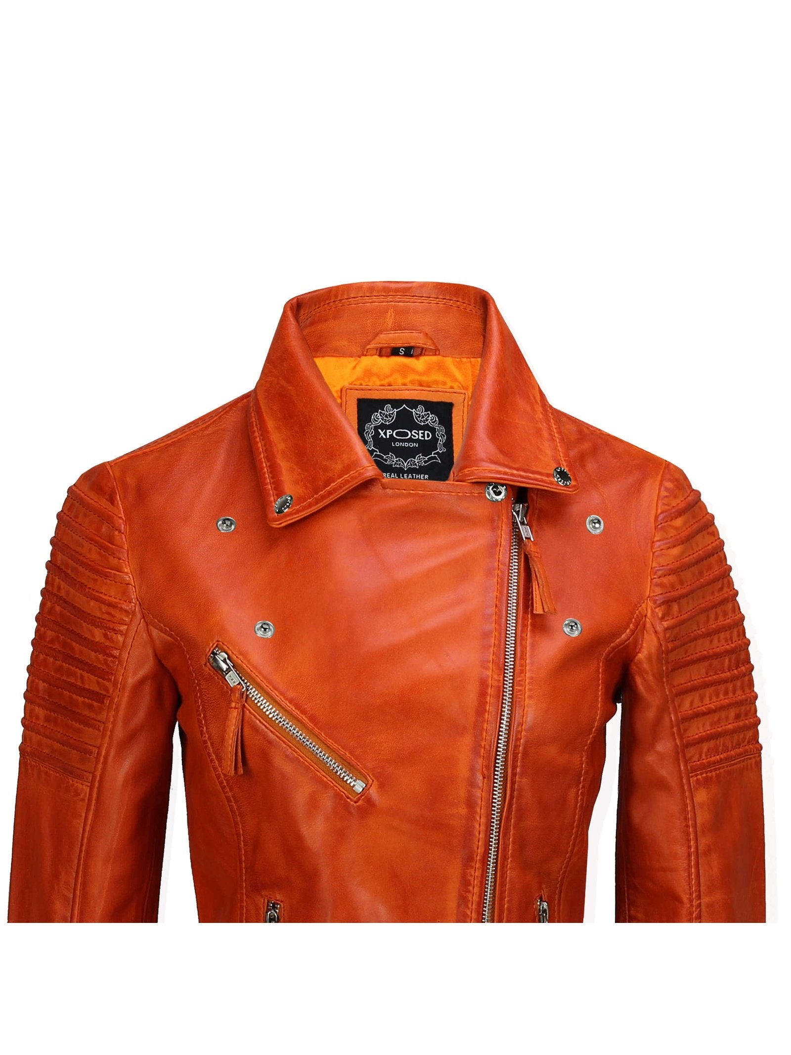 Ladies Retro Biker Orange