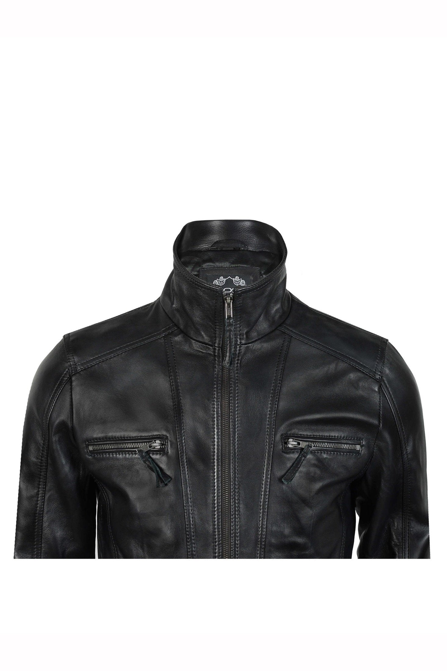 Mens Real Leather Jacket Vintage Style Black Soft Biker Slim Fit Smart Casual