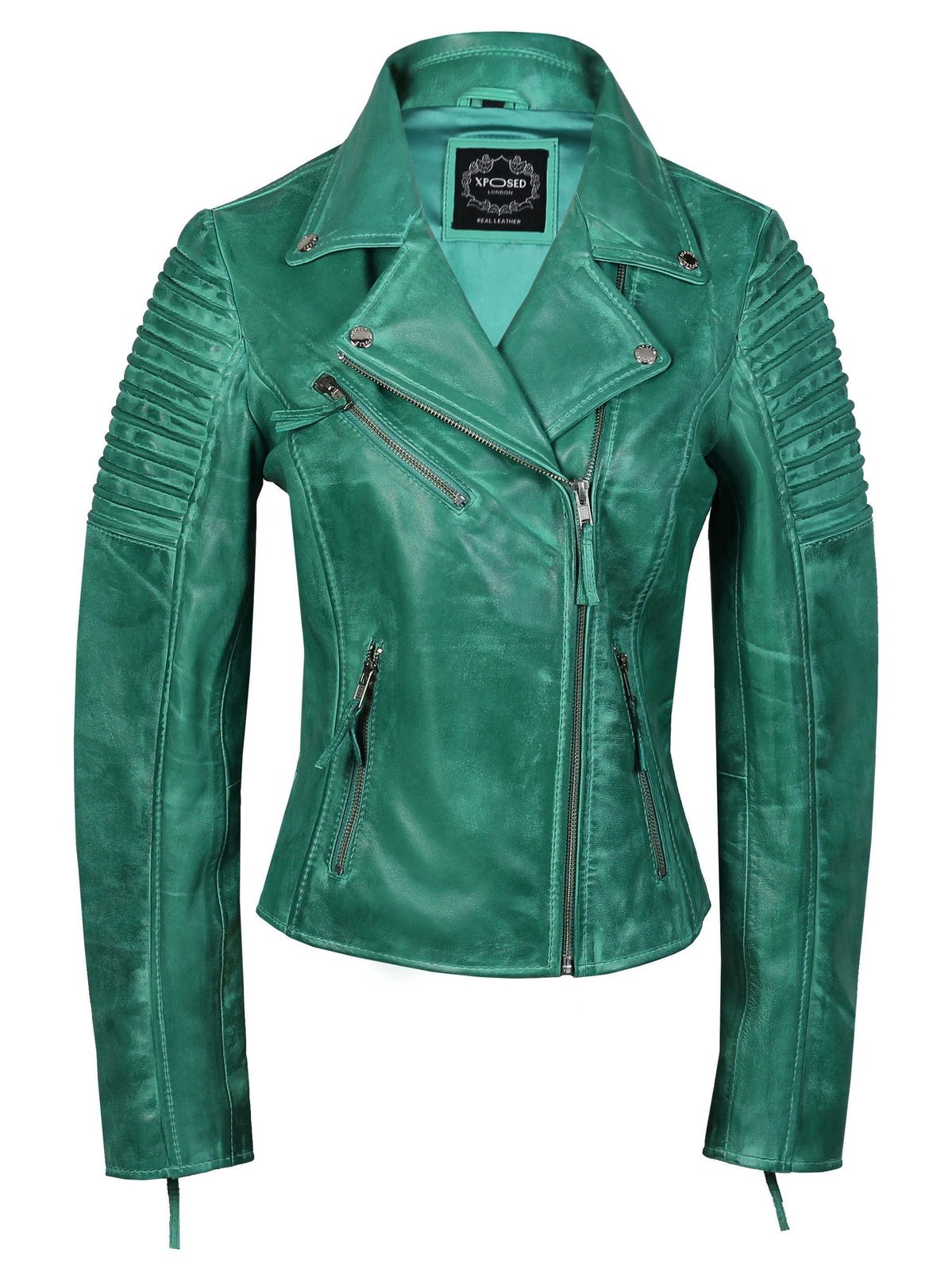 Ladies Retro Biker Green