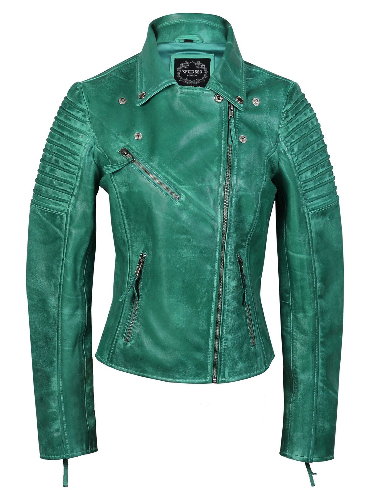Ladies Retro Biker Green