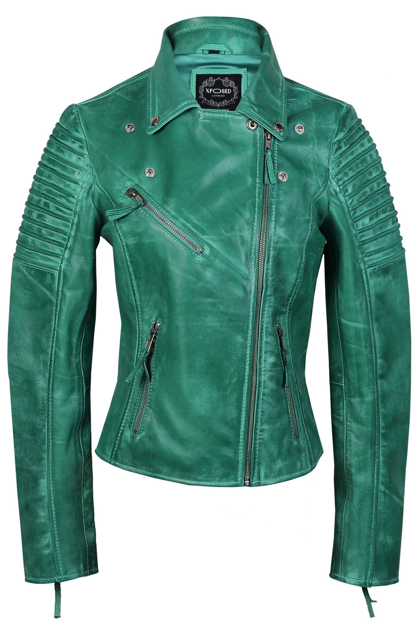 Ladies Retro Biker Green