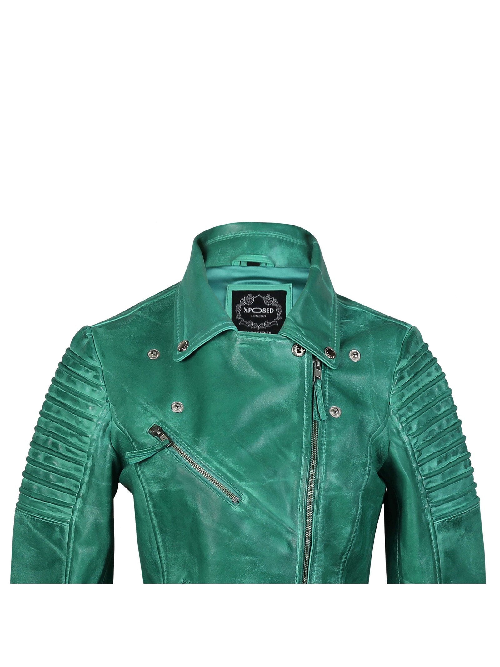 Ladies Retro Biker Green