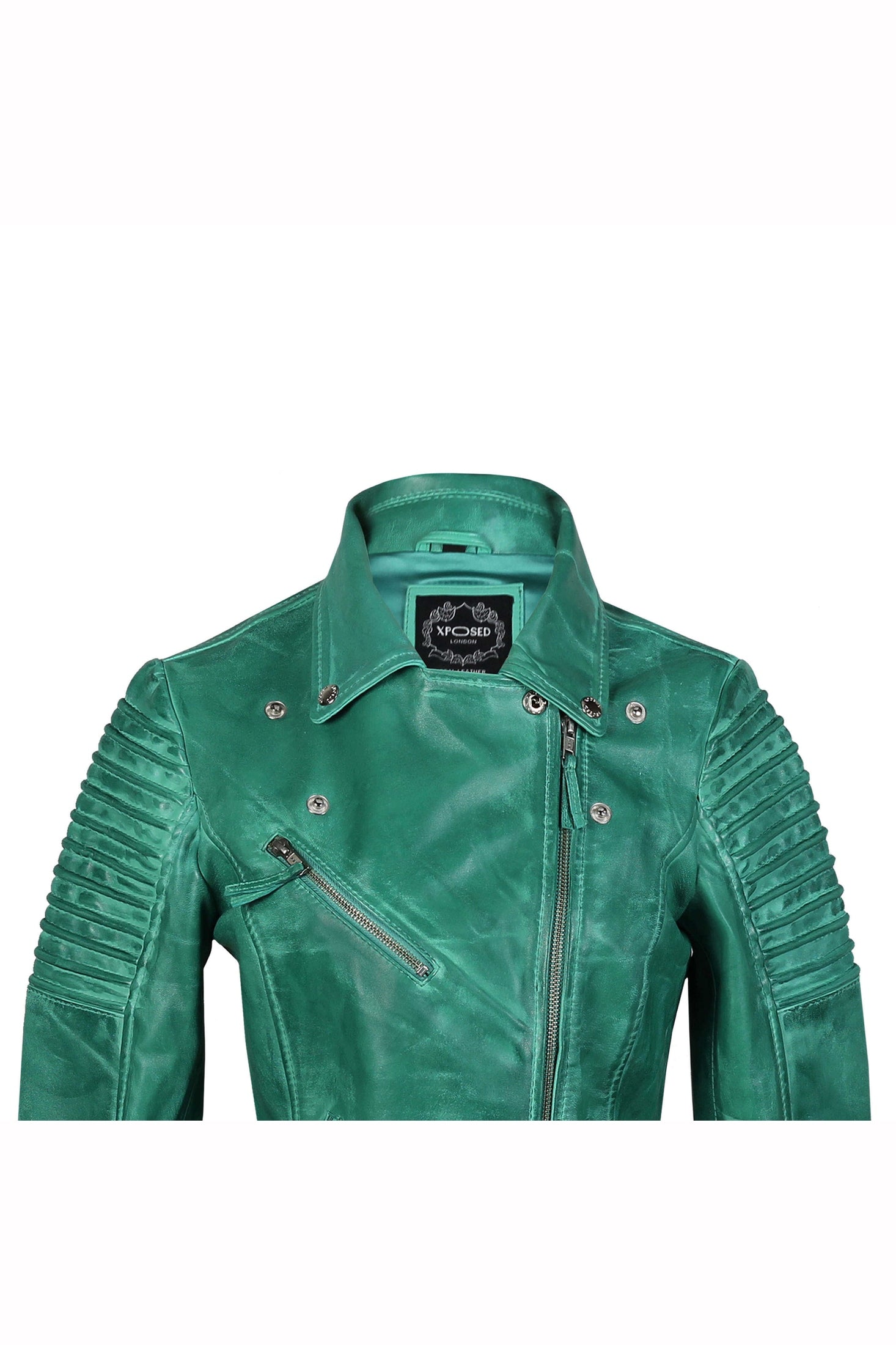Ladies Retro Biker Green