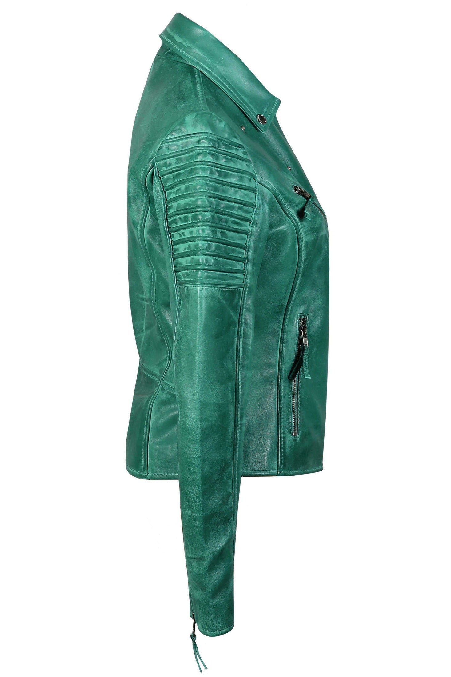 Ladies Retro Biker Green