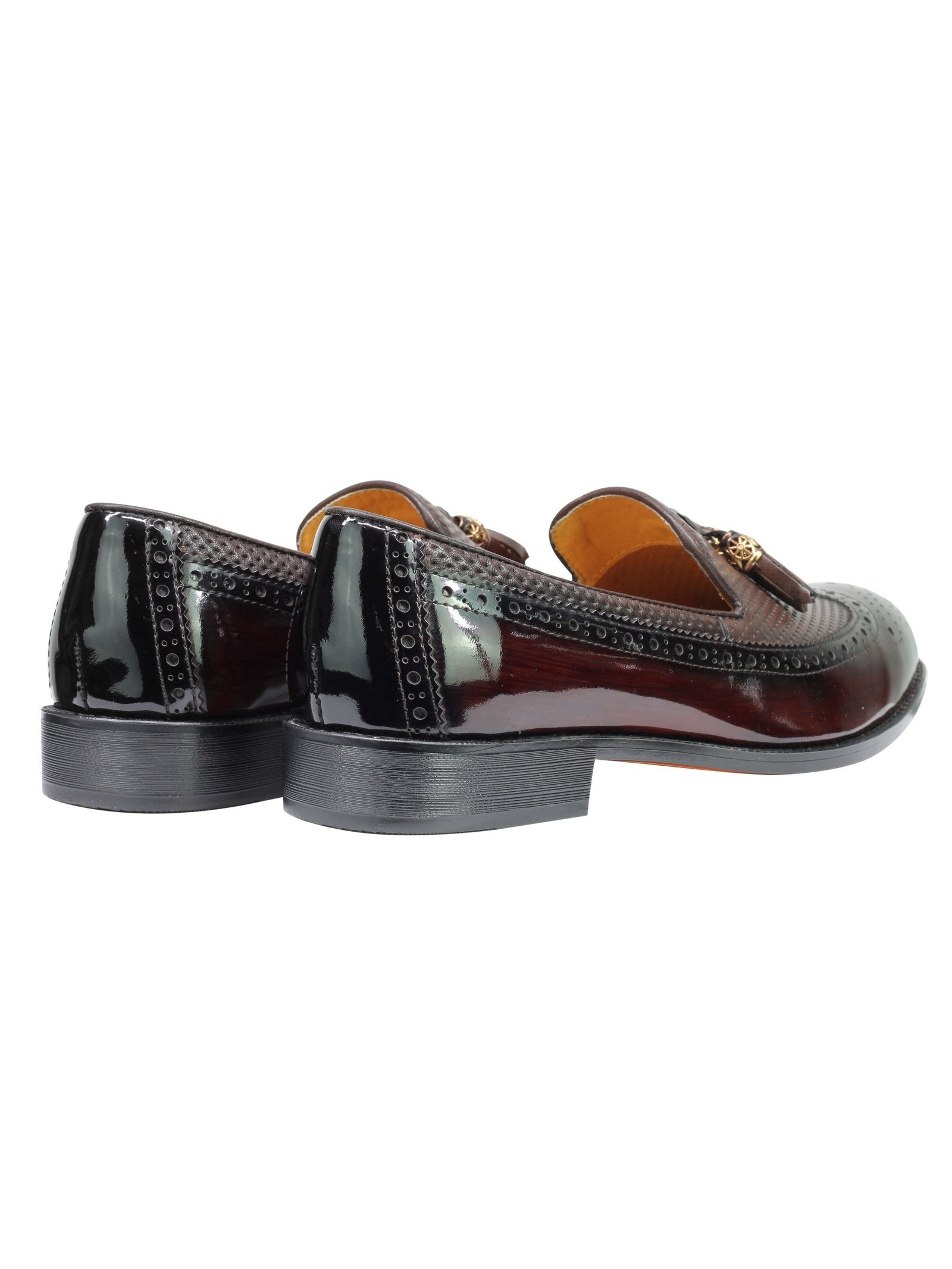 Real Leather Patent Tassel Slip Loafers