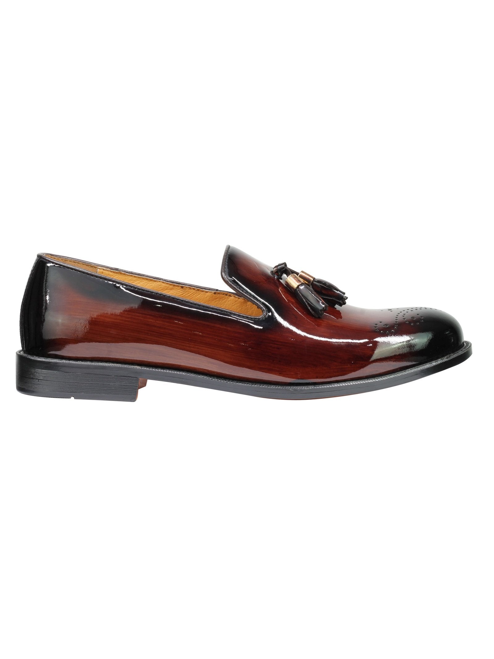 Real Leather Brown Patent Loafers