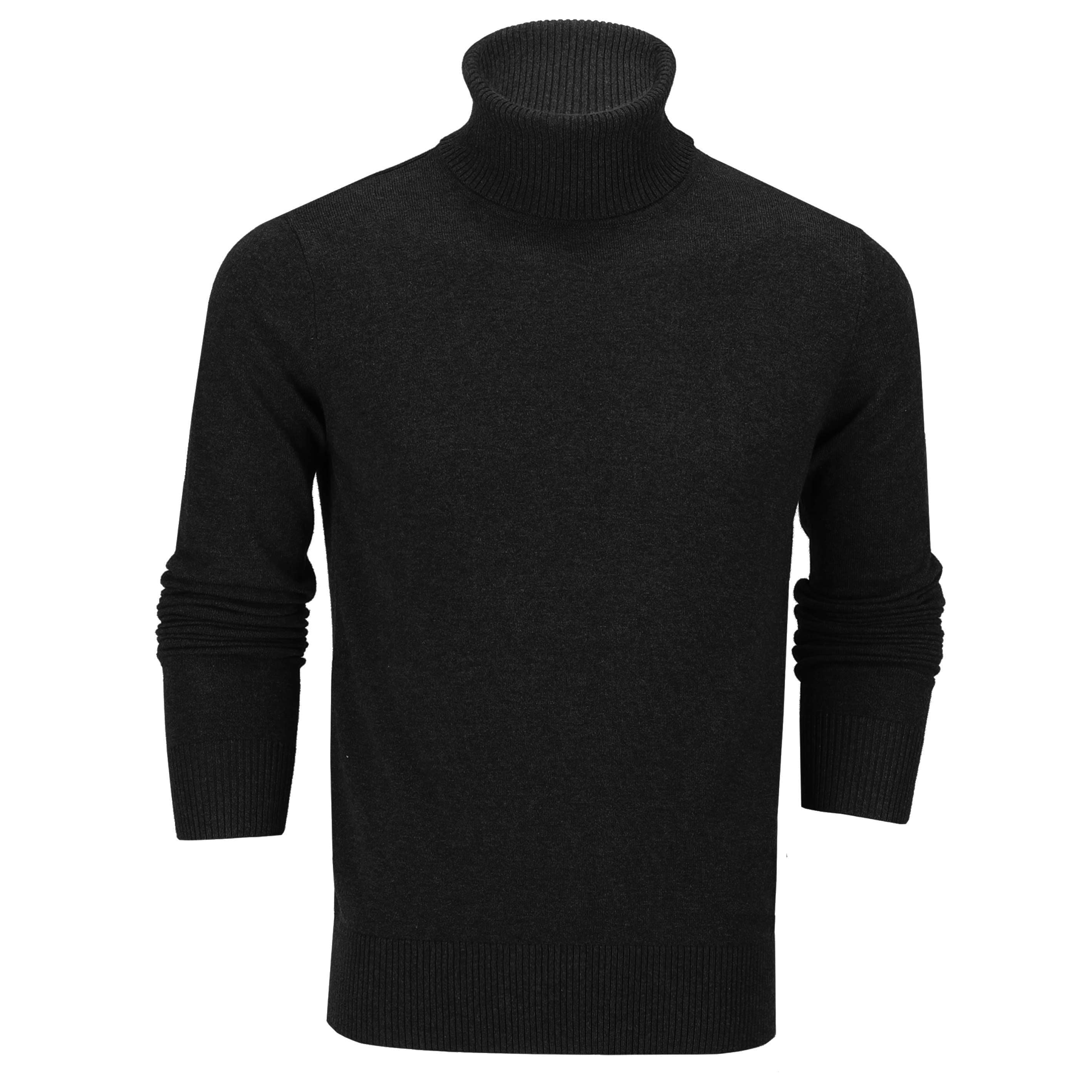 G 1808 - Mens Roll Neck Jumper Soft Cotton Fine Knitted