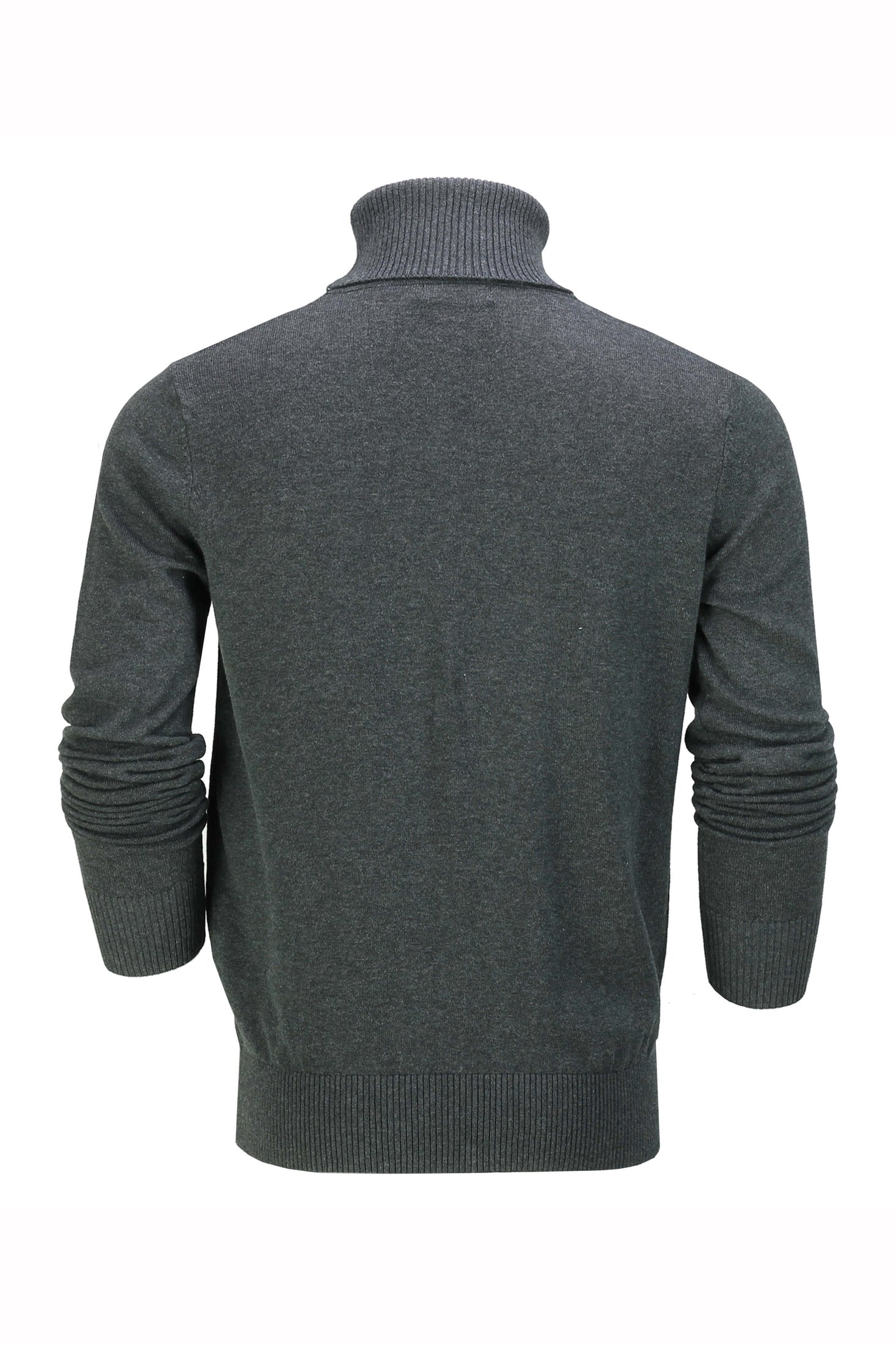 G 1808 - Mens Roll Neck Grey Jumper Soft Cotton Fine Knitted