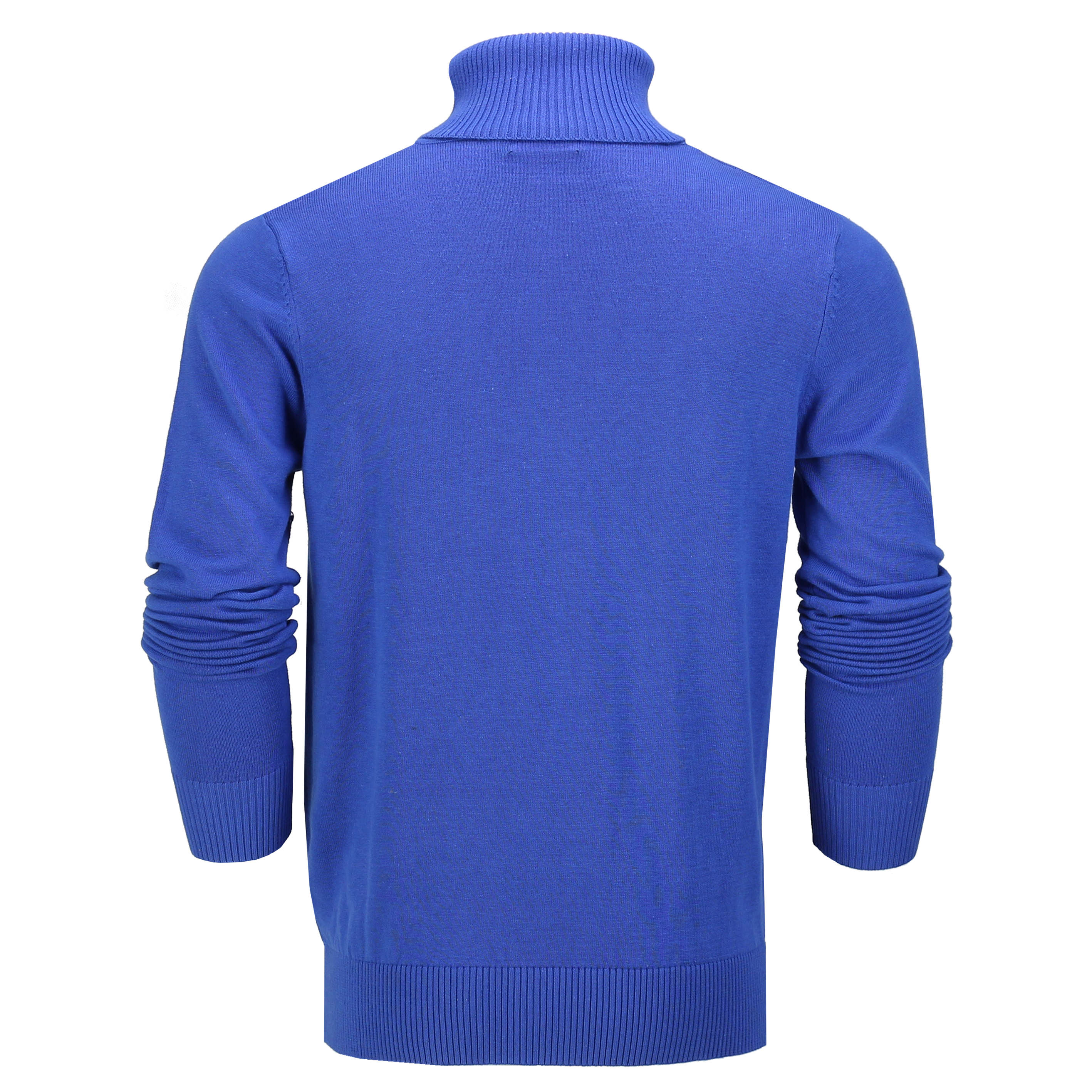 G 1808 - Mens Roll Neck Royal Blue Jumper Soft Cotton Fine Knitted