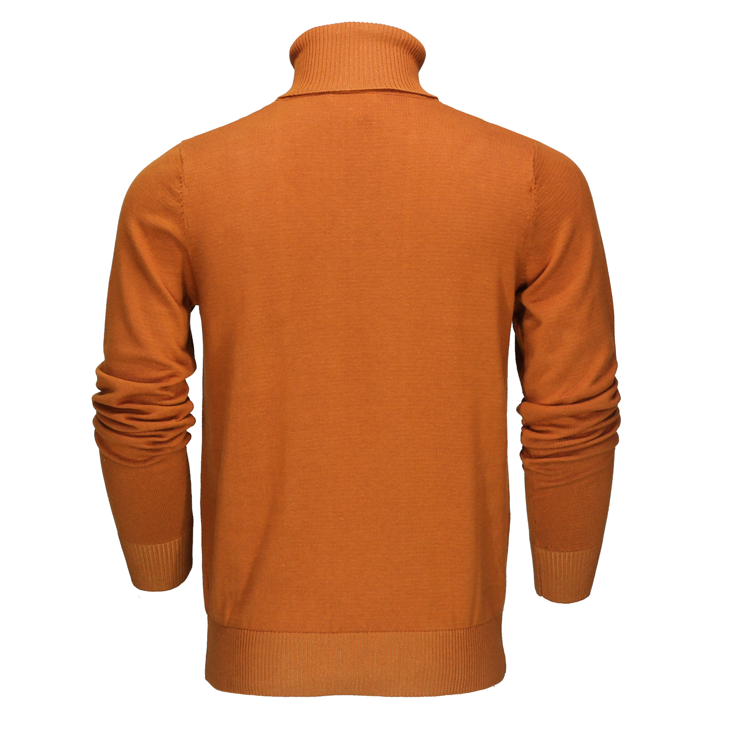 ROLL NECK JUMPER LIGHTWEIGHT STRETCH COTTON, MUSTARD