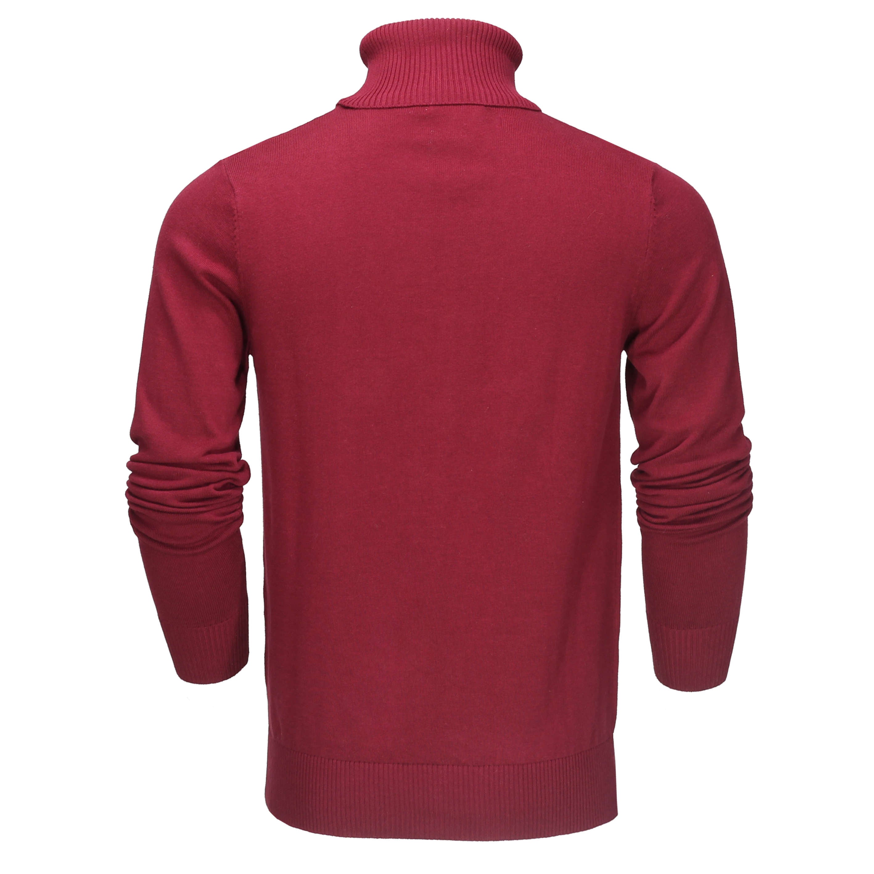 ROLL NECK JUMPER LIGHTWEIGHT STRETCH COTTON, MAROON