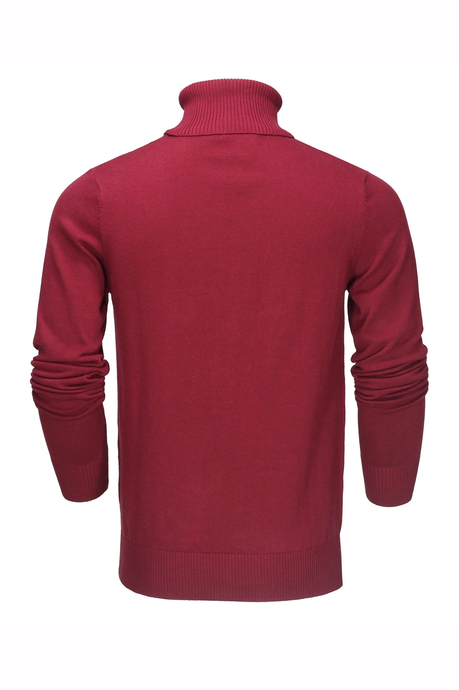 ROLL NECK JUMPER LIGHTWEIGHT STRETCH COTTON, MAROON