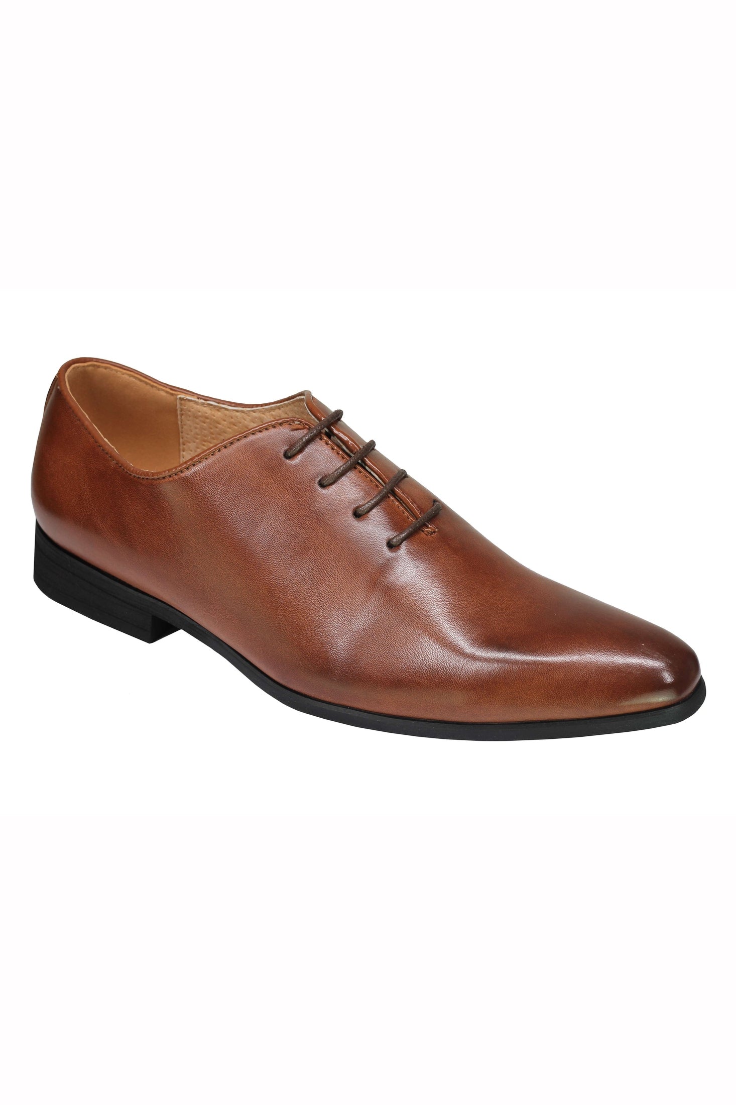 Mens Black Tan brown Classic Polished Leather Lined Upper Wholecut Oxford Shoes