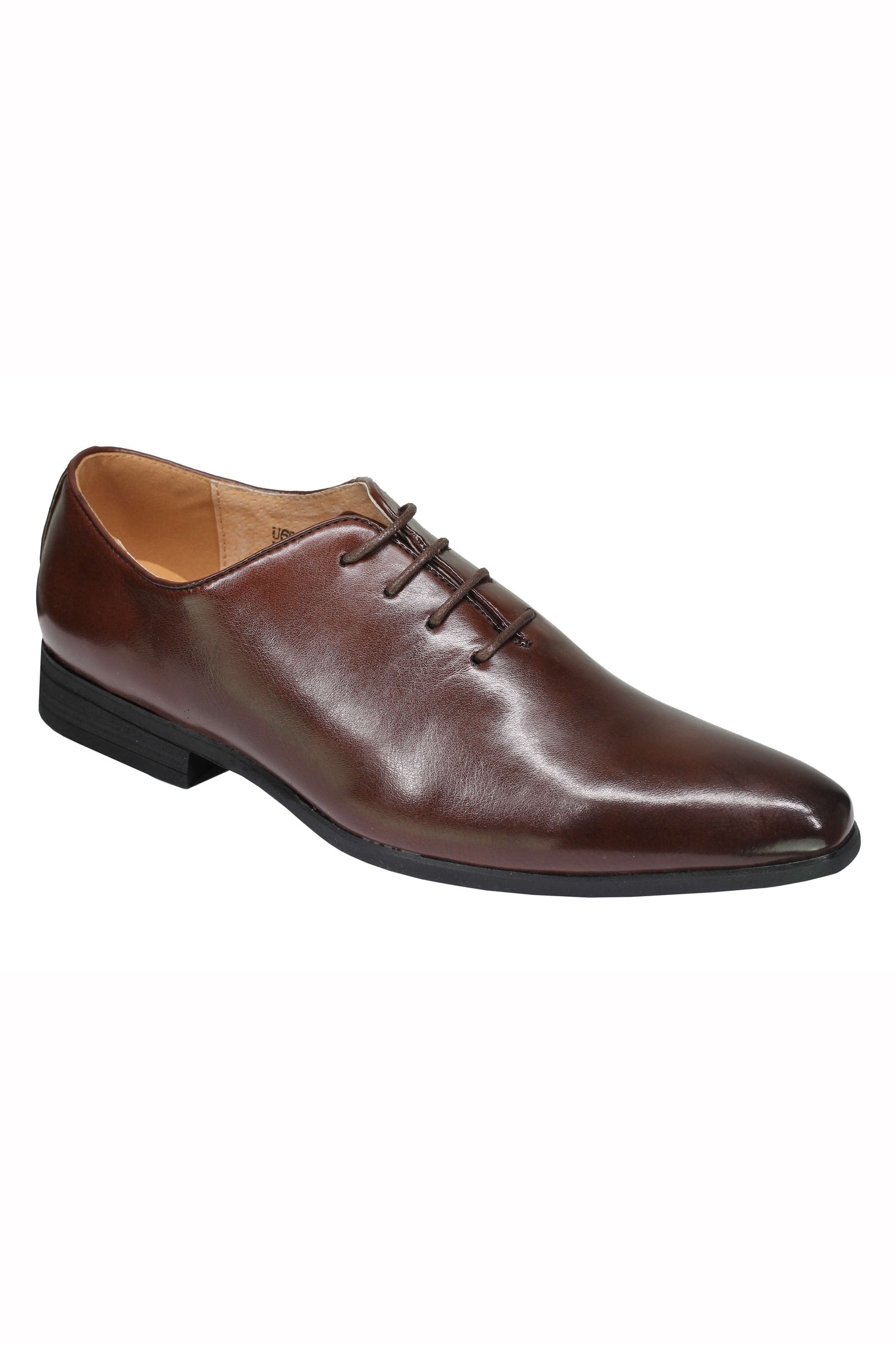 Mens Black Tan brown Classic Polished Leather Lined Upper Wholecut Oxford Shoes