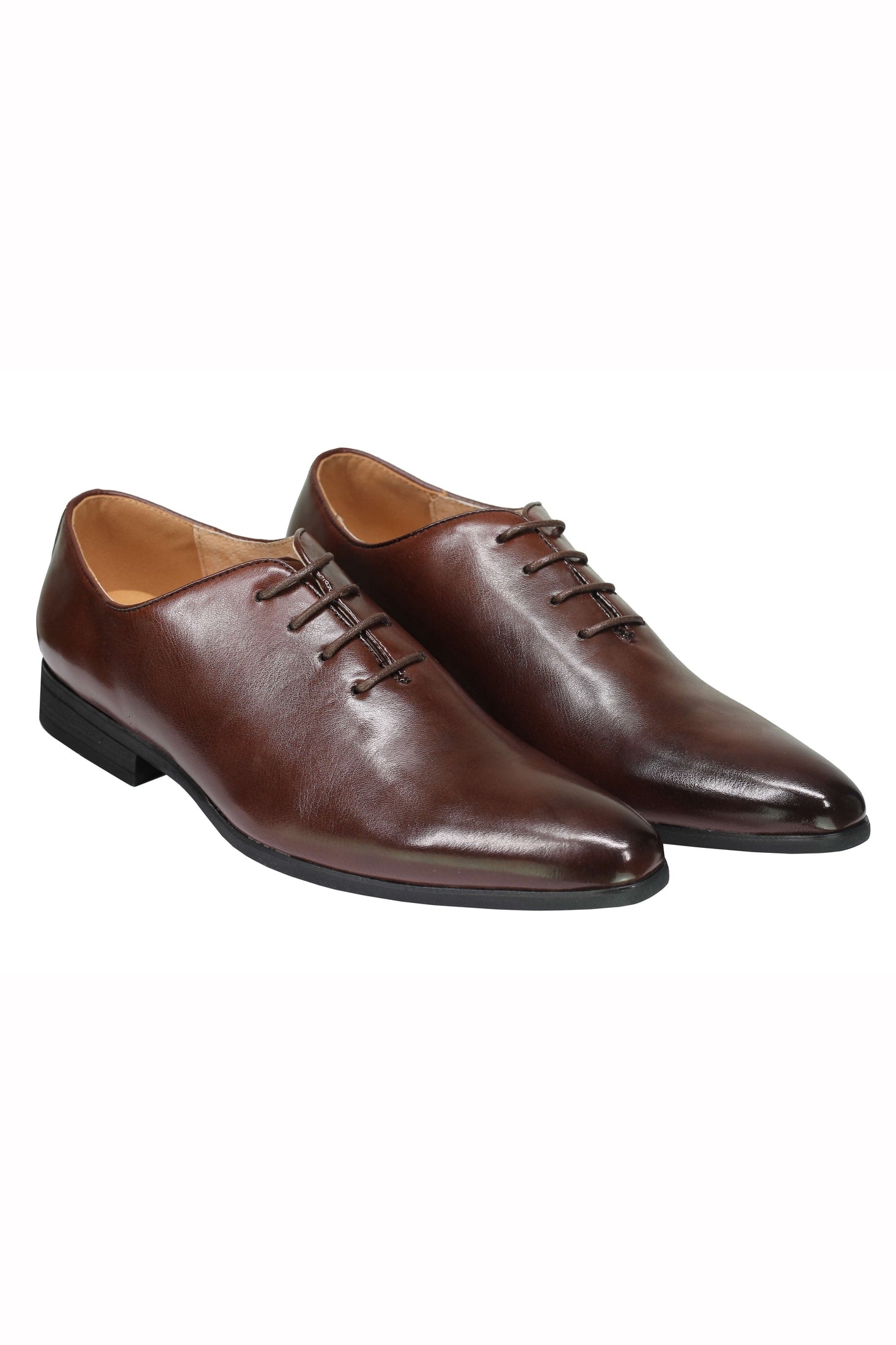 Mens Black Tan brown Classic Polished Leather Lined Upper Wholecut Oxford Shoes
