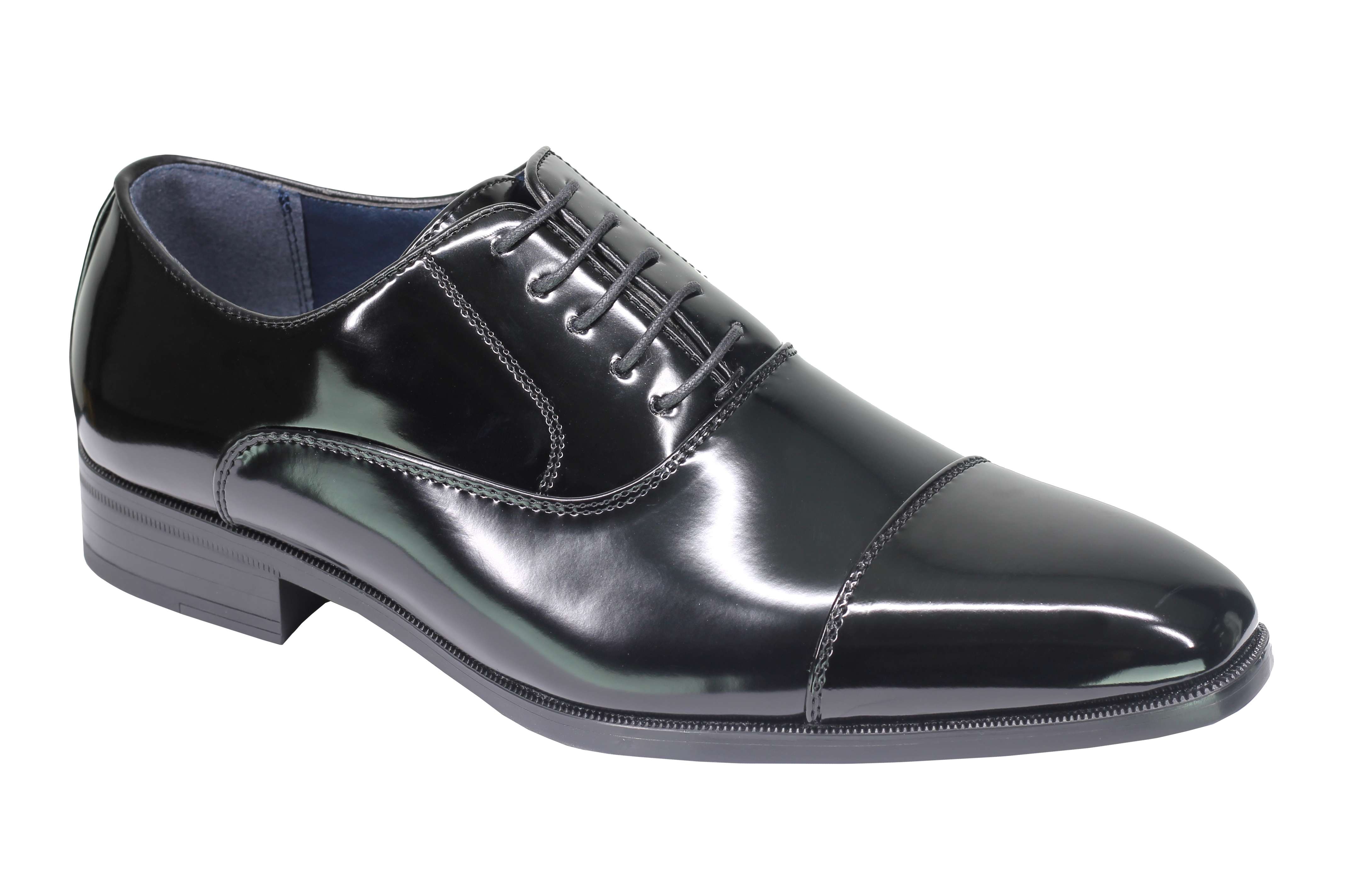 Mens Patent Leather Lined Classic Lace up Oxford Shoes Toe Cap Smart Formal