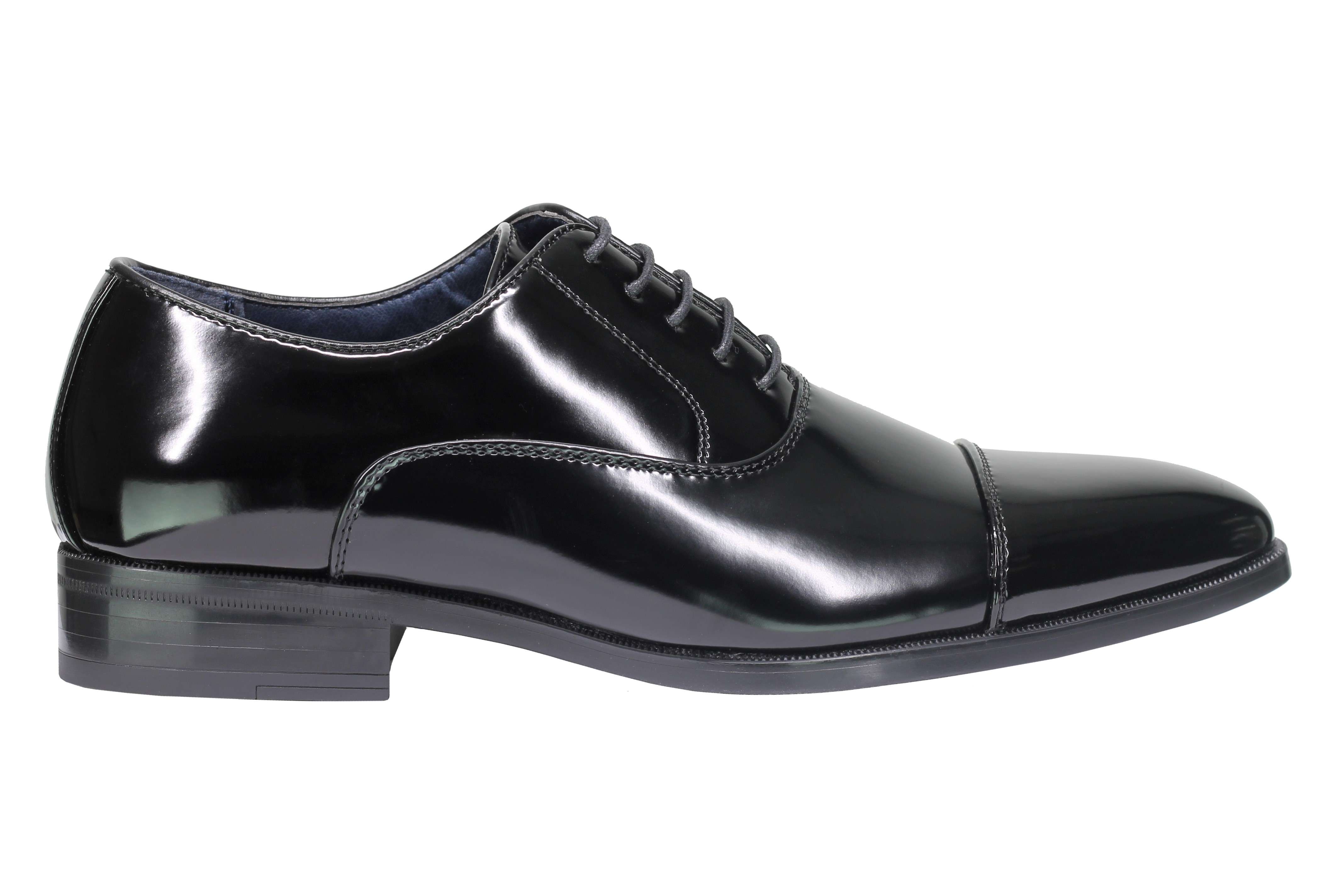 Mens Patent Leather Lined Classic Lace up Oxford Shoes Toe Cap Smart Formal