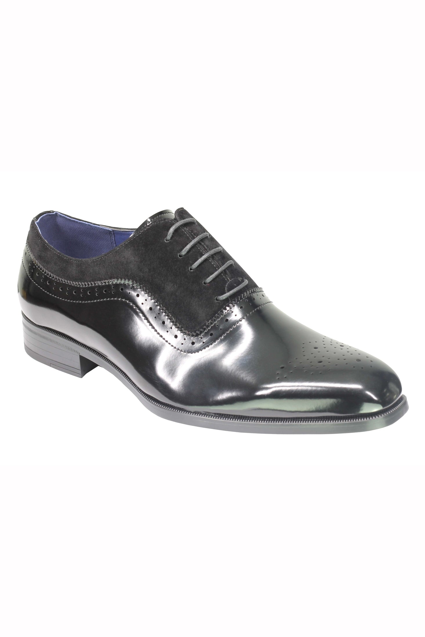 Mens Classic Brogues 2 Tone Suede & Leather Lined Smart Formal Lace up Shoes