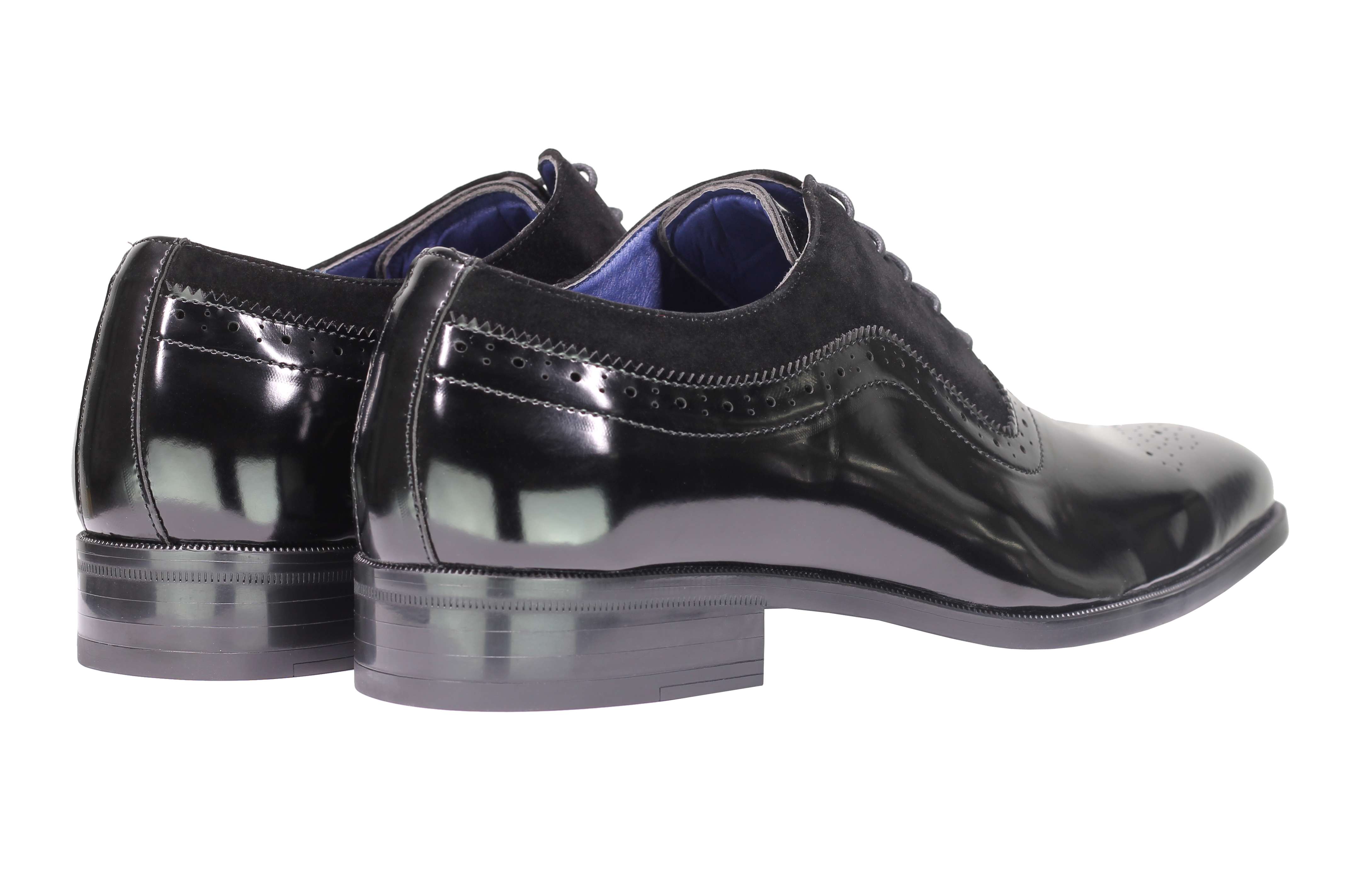 Mens Classic Brogues 2 Tone Suede & Leather Lined Smart Formal Lace up Shoes