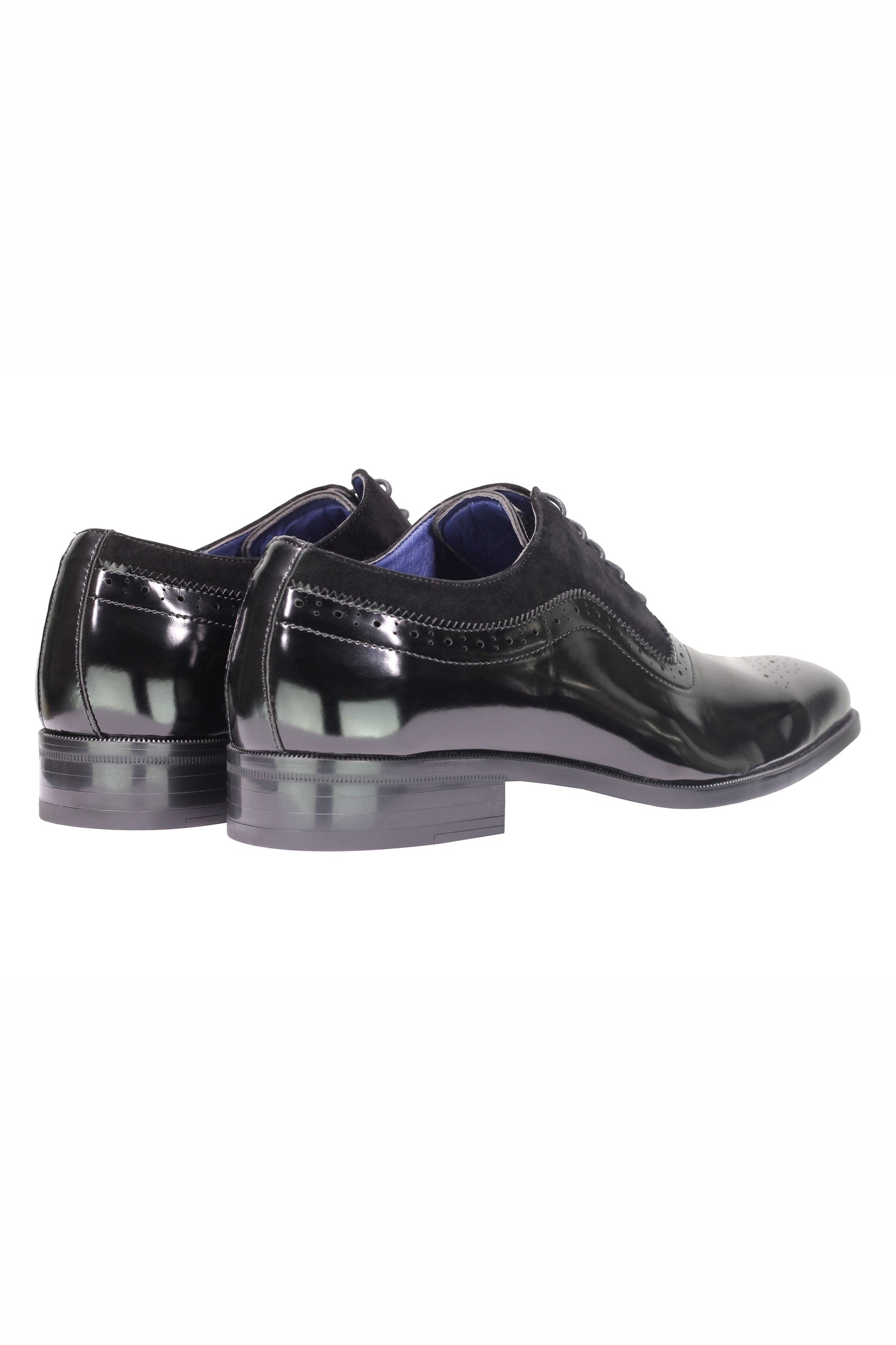 Mens Classic Brogues 2 Tone Suede & Leather Lined Smart Formal Lace up Shoes
