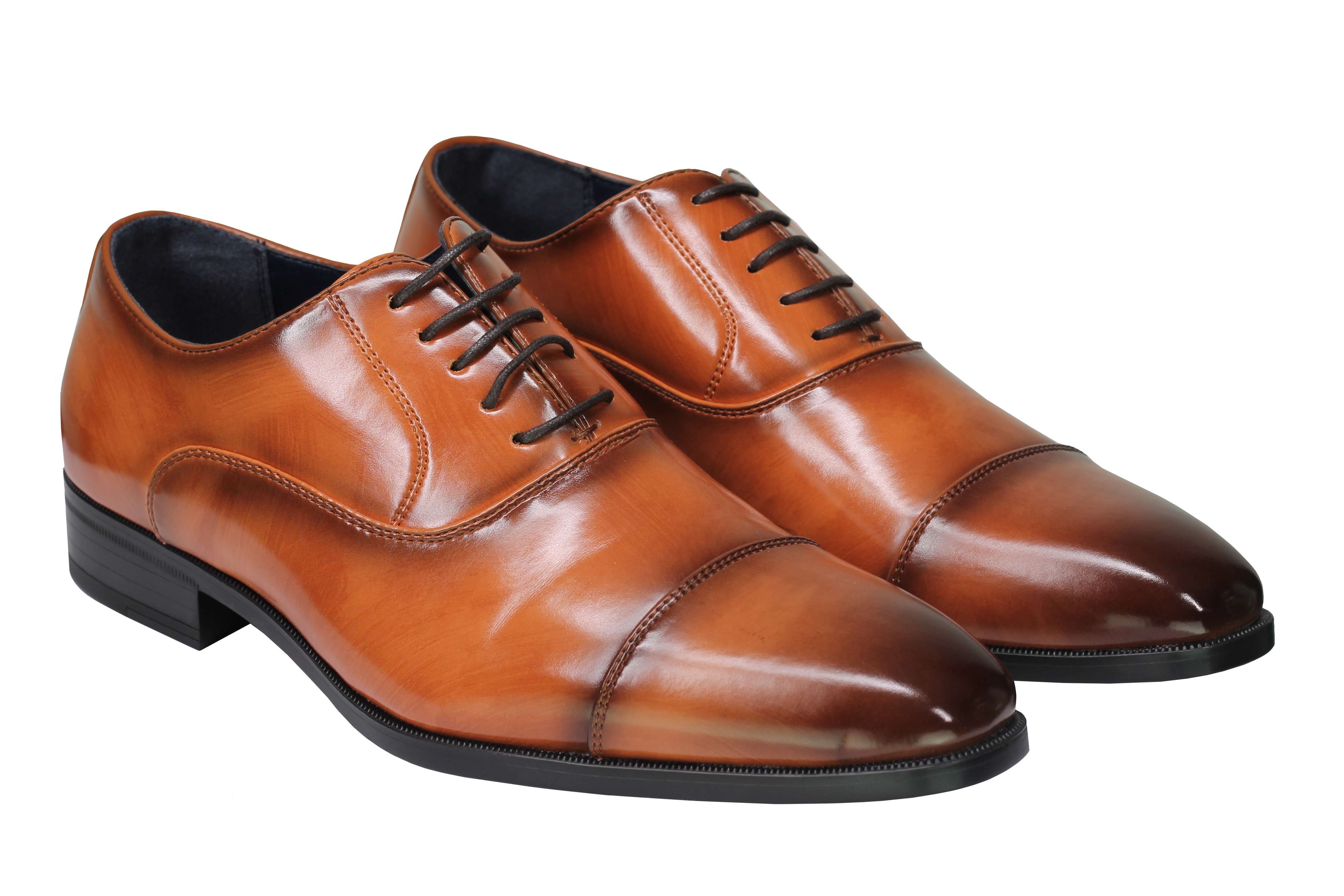 Mens Patent Leather Lined Classic Lace up Oxford Shoes Toe Cap Smart Formal