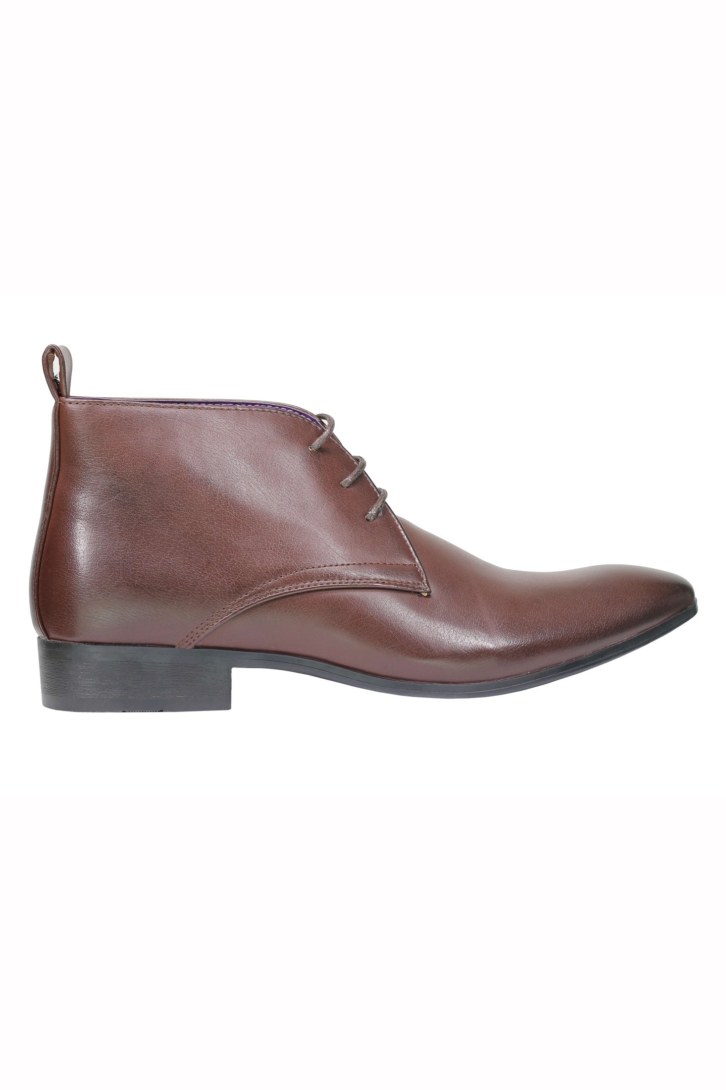 Men’s Brown Leather Lined Chukka Boots Chisel Toe Lace up Ankle Desert Shoes