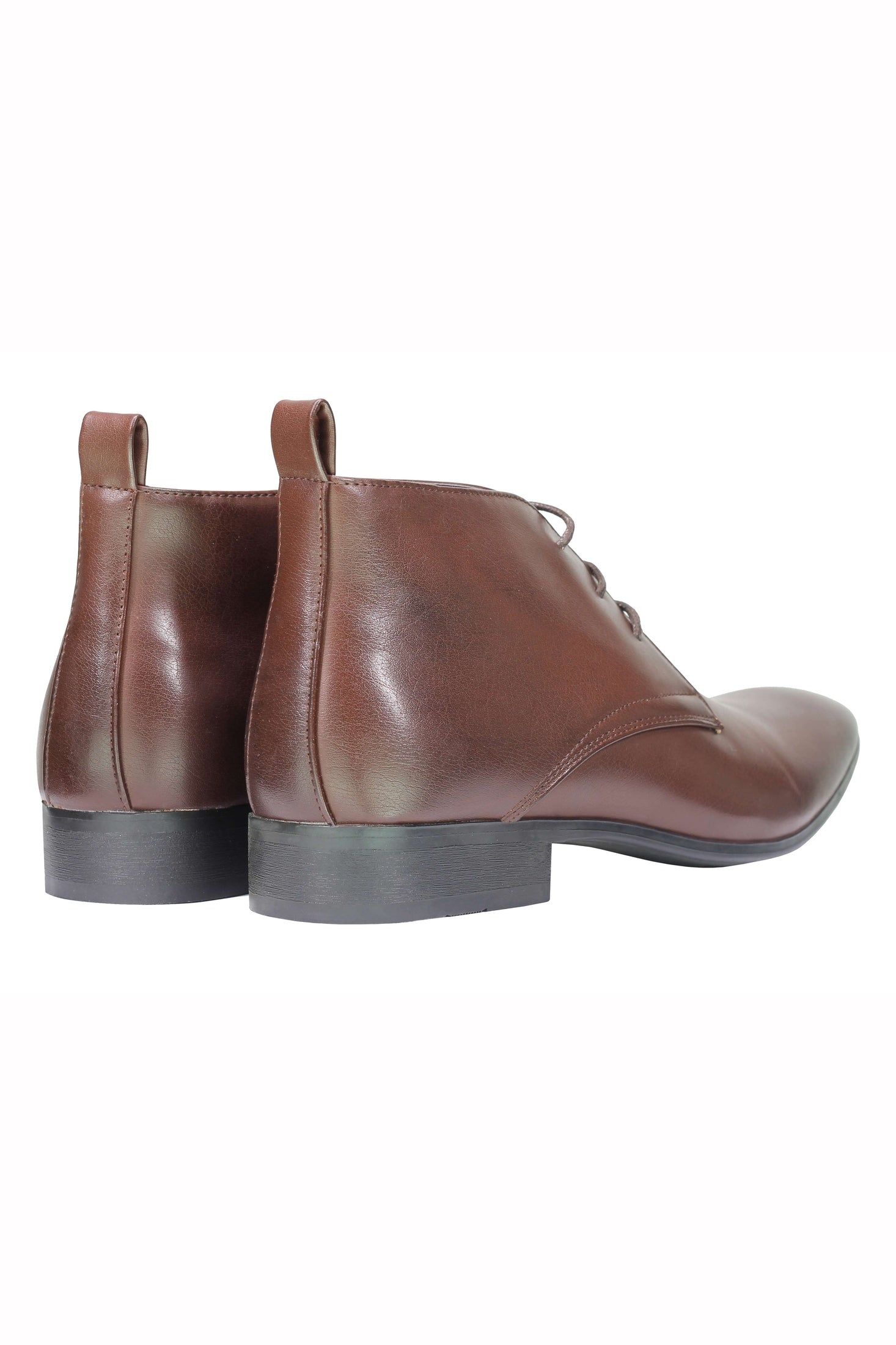 Men’s Brown Leather Lined Chukka Boots Chisel Toe Lace up Ankle Desert Shoes