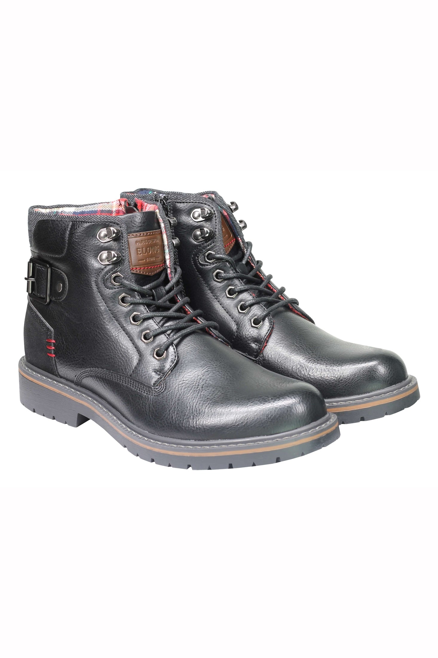 Mens Military Boots Leather Lined Biker Combat Ankle Lace up Zipped Black Brown