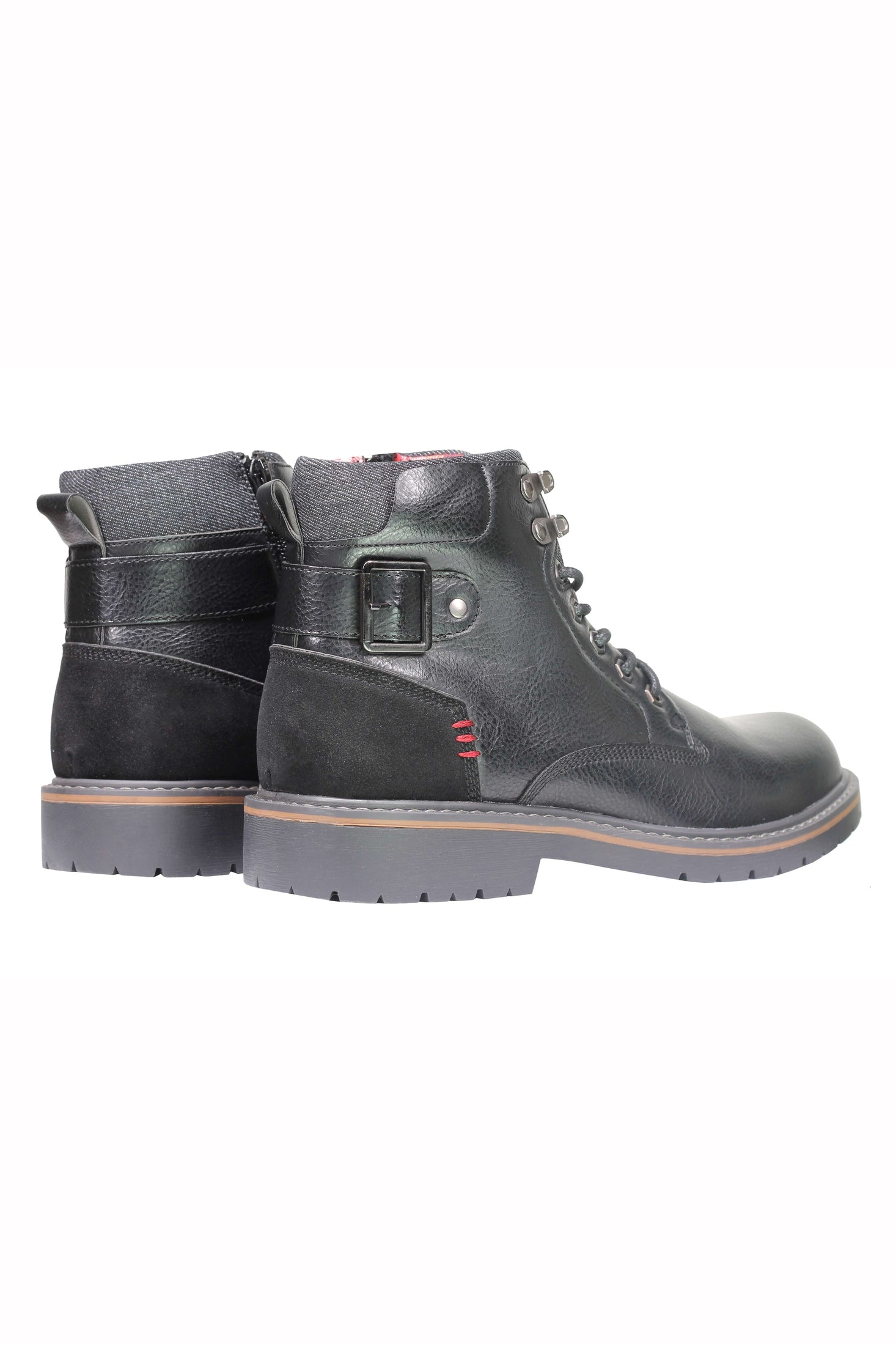 Mens Military Boots Leather Lined Biker Combat Ankle Lace up Zipped Black Brown