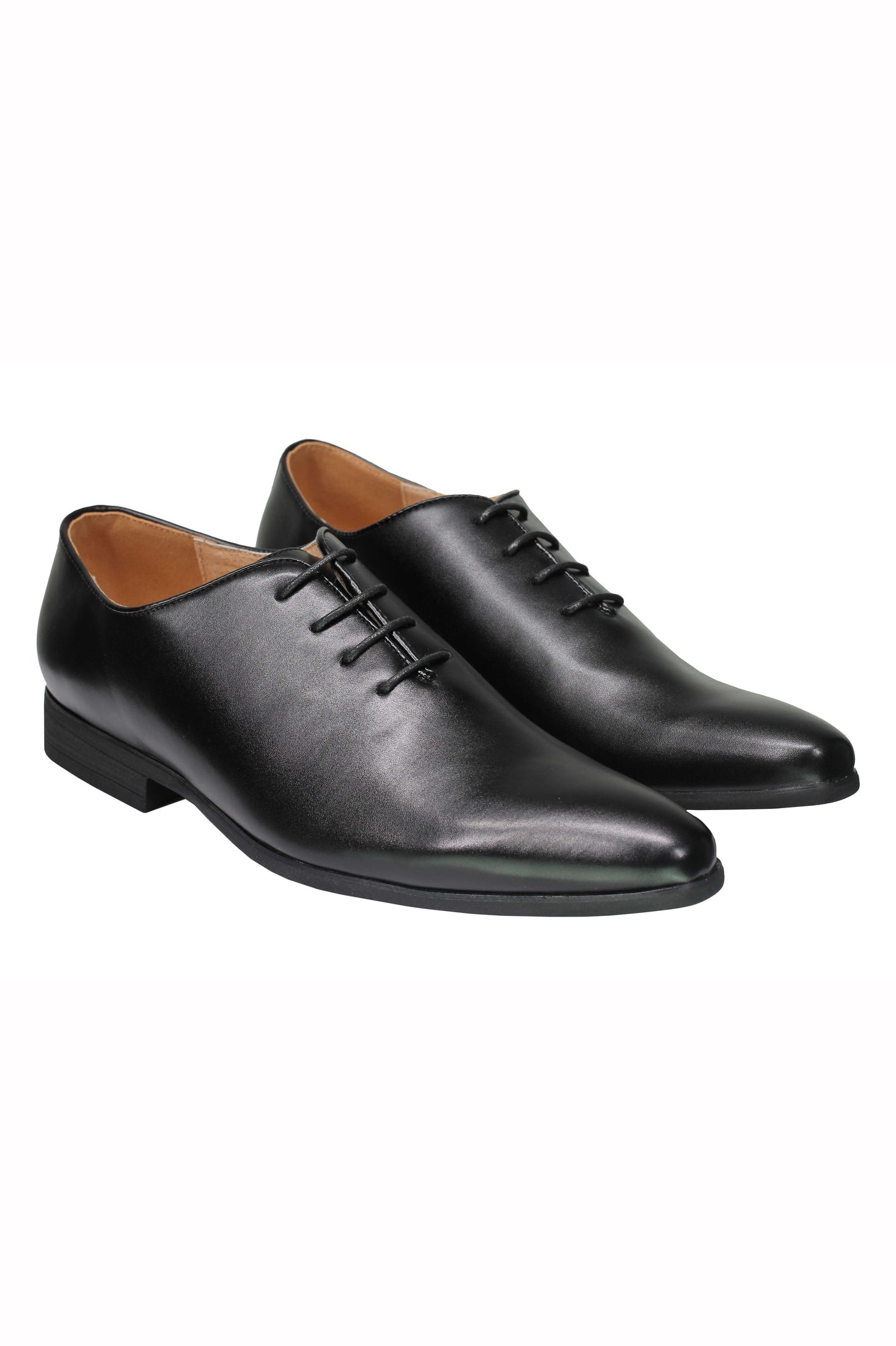 Mens Black Tan brown Classic Polished Leather Lined Upper Wholecut Oxford Shoes