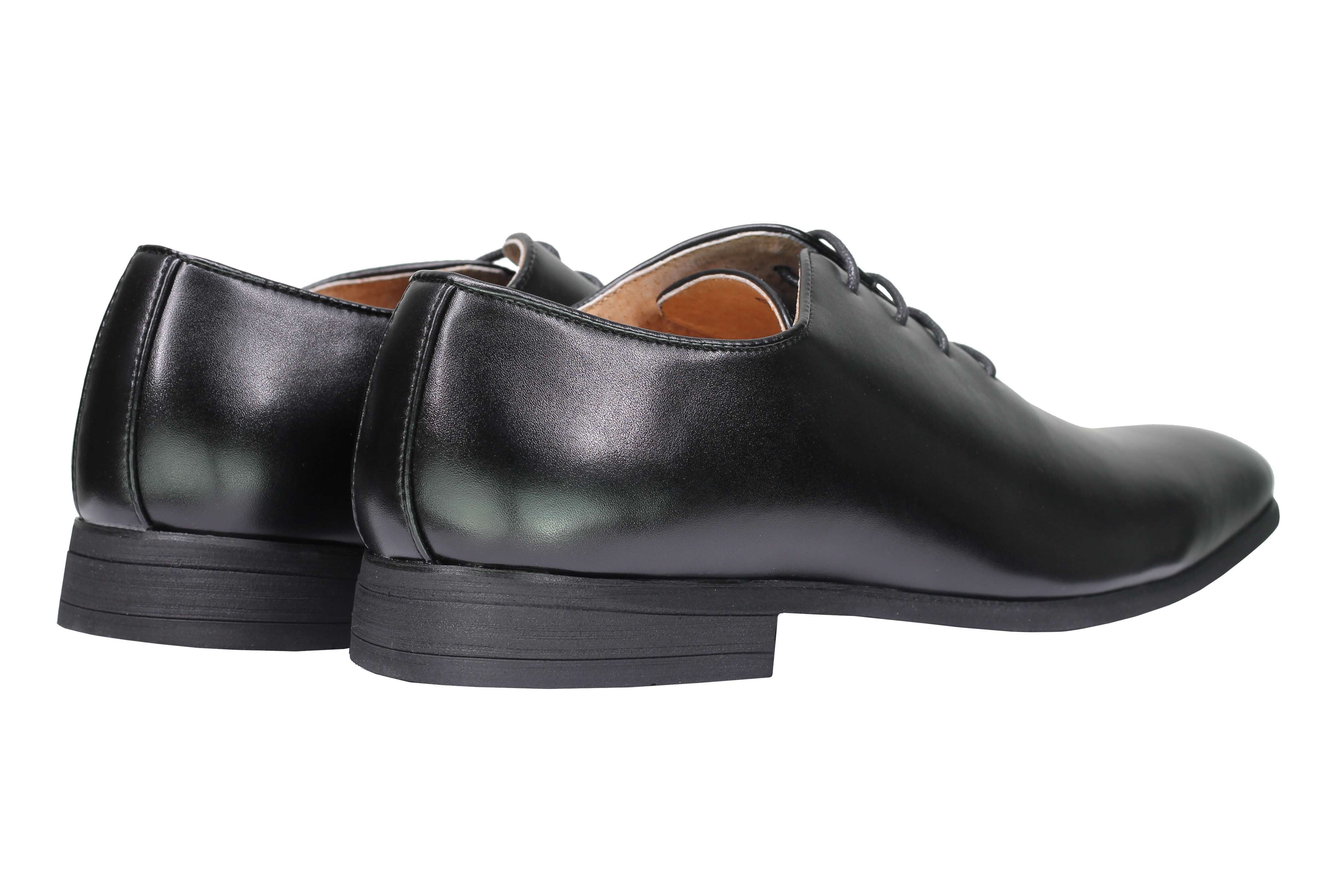 Mens Black Tan brown Classic Polished Leather Lined Upper Wholecut Oxford Shoes