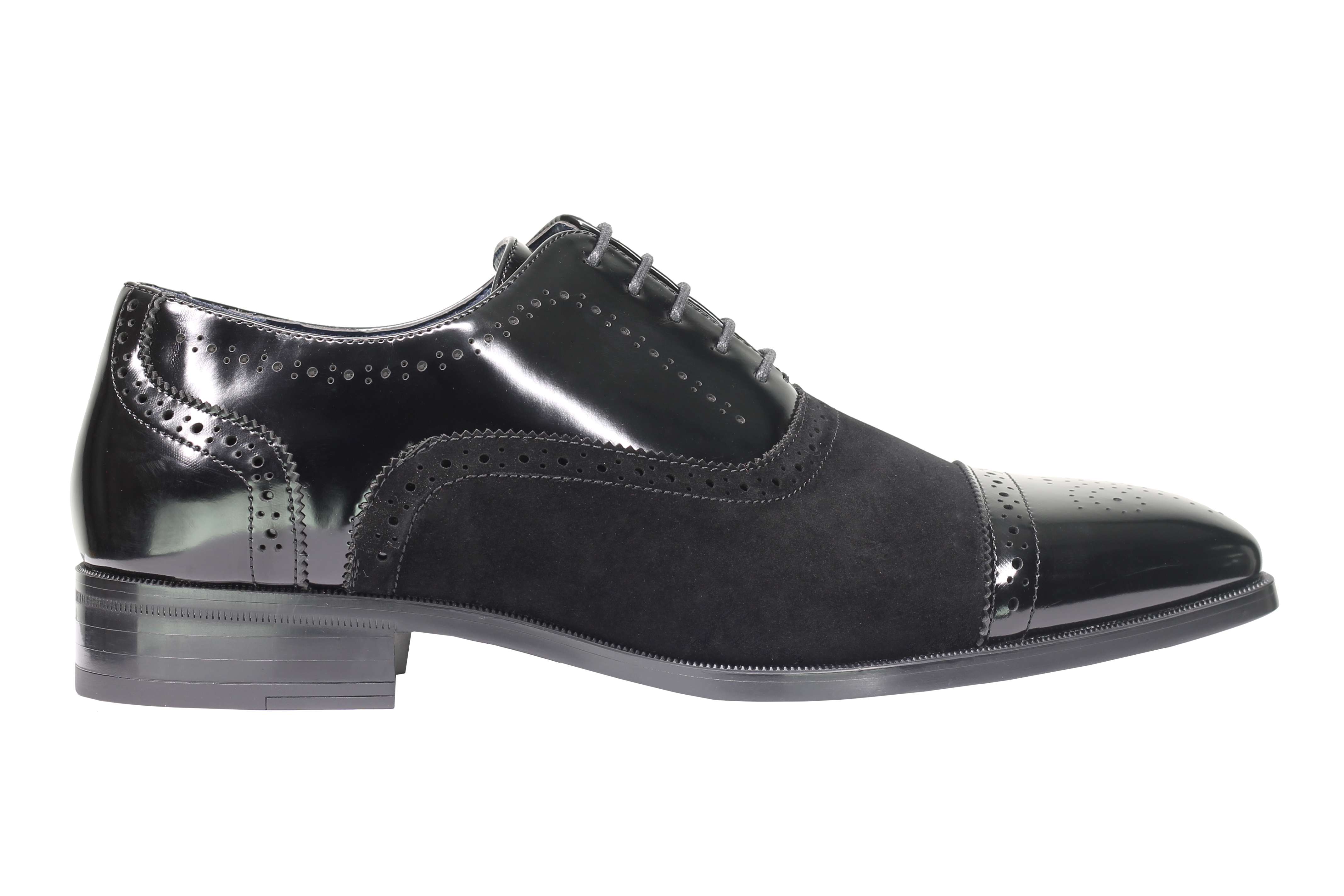 SUEDE & LEATHER BLACK BROGUES