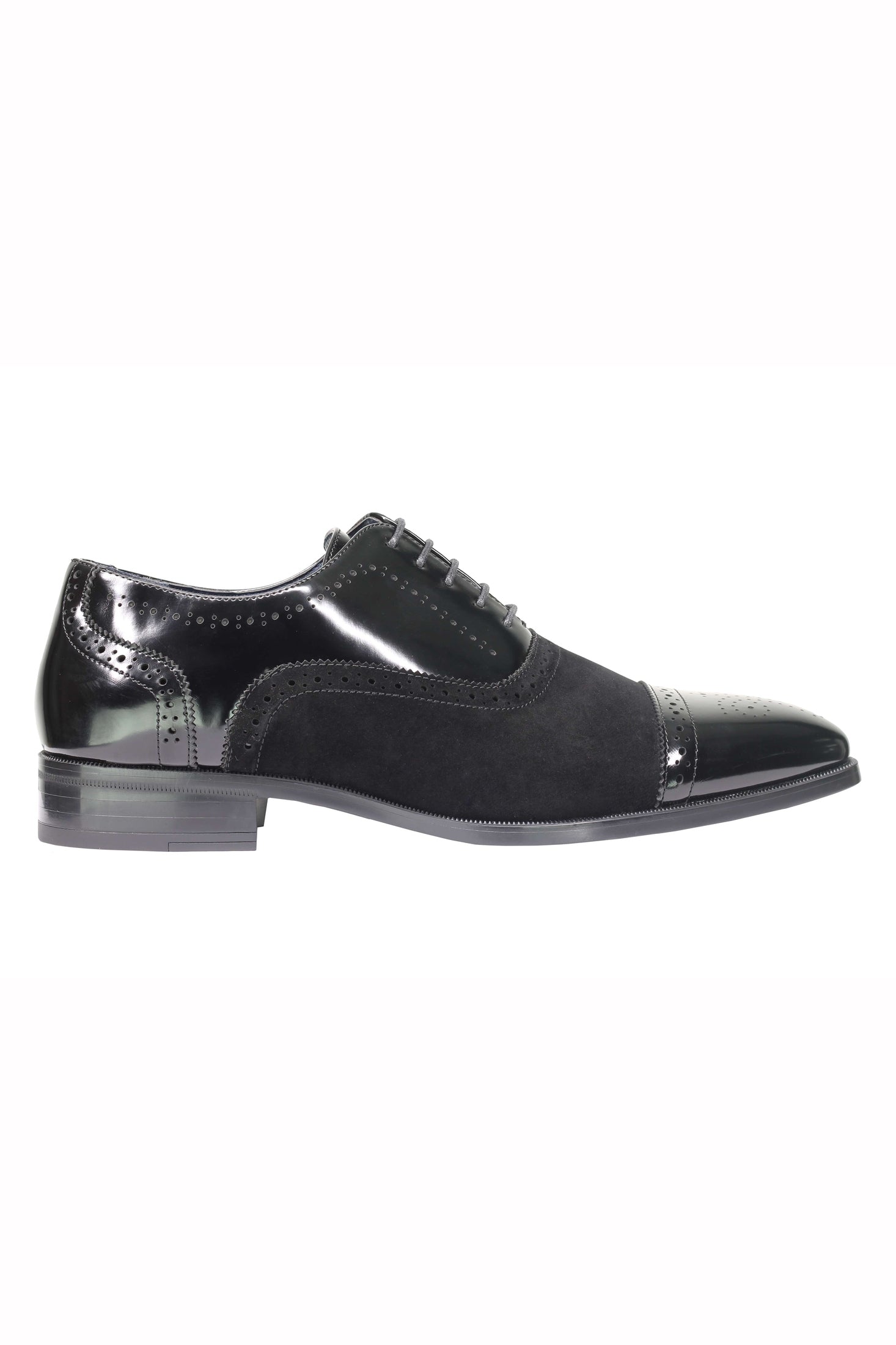 SUEDE & LEATHER BLACK BROGUES
