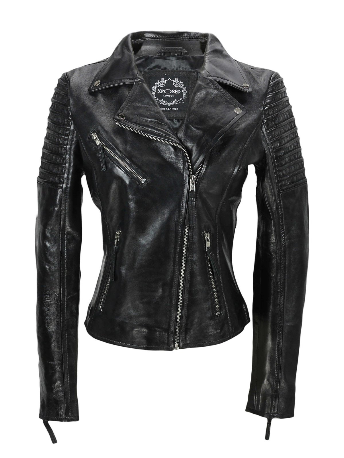 Ladies Retro Biker Black